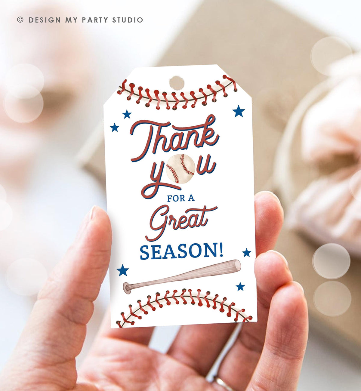 Editable Thank You For A Great Season Baseball Team Favor Tag Rookie Year Boy Girl Gift Goody Good Game Mom Digital Template Printable 0492