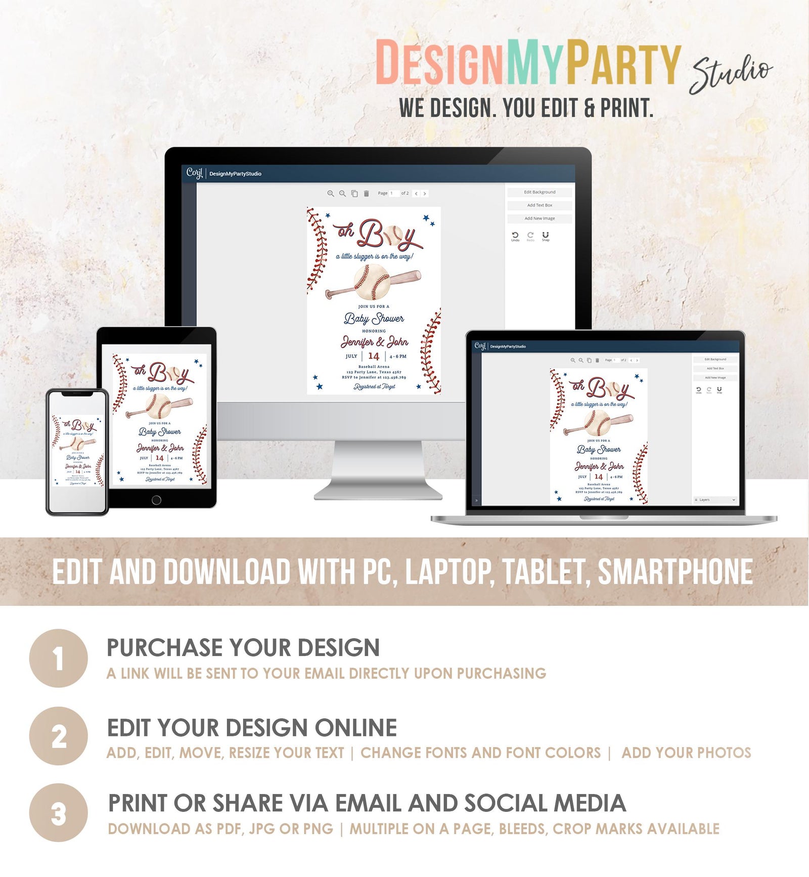 Editable Baseball Baby Shower Invitation Sports Baby Shower Baseball Little Slugger On The Way Digital Download Template Printable 0492