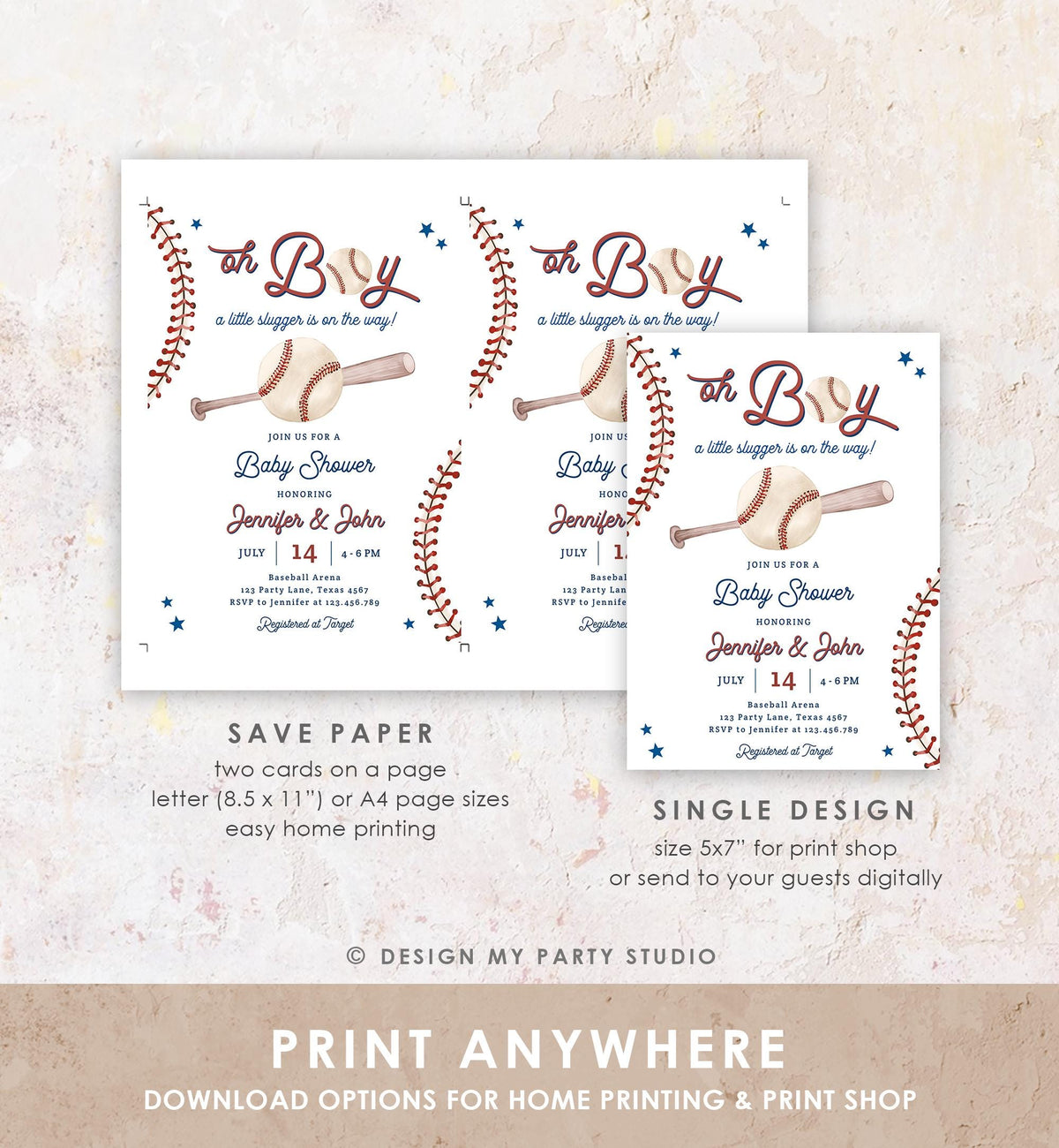 Editable Baseball Baby Shower Invitation Sports Baby Shower Baseball Little Slugger On The Way Digital Download Template Printable 0492