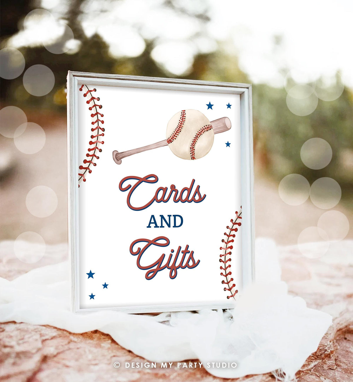 Cards and Gifts Baseball Sign Baseball Birthday Baby Shower Party Gift Station Thank You Favors Decor Digital Download Printable 0492