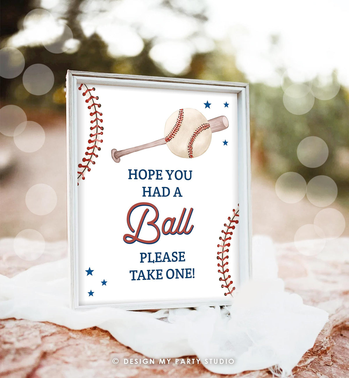 Hope You Had A Ball Baseball Sign Baseball Birthday Baby Shower Party Thank You Favors Station Table Decor Digital Download Printable 0492