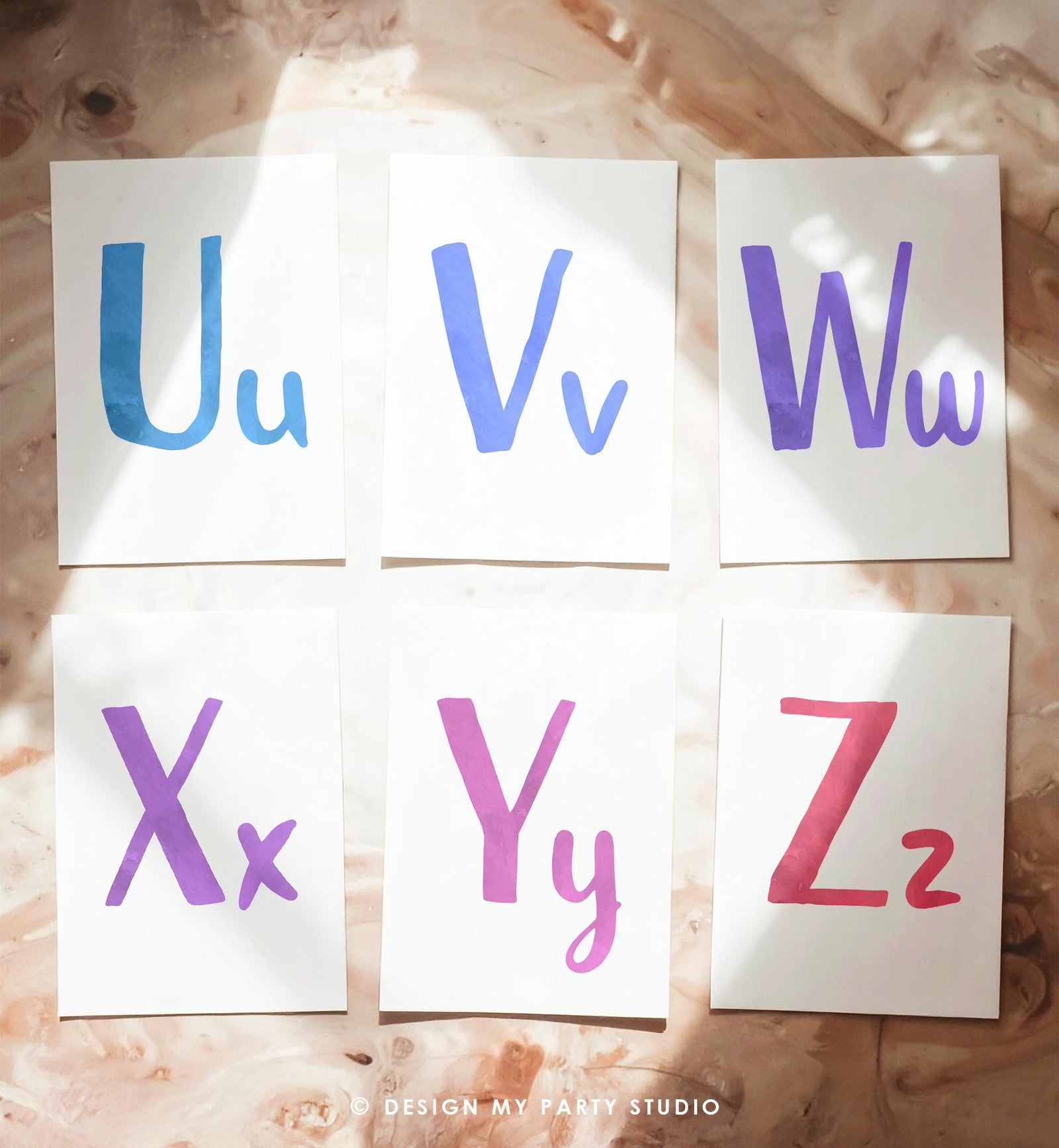 ABC Flash Cards Alphabet Educational Learn ABCs Kids Rainbow Colors Flashcards Classroom Wall Decor A to Z Digital Download Printable 0550