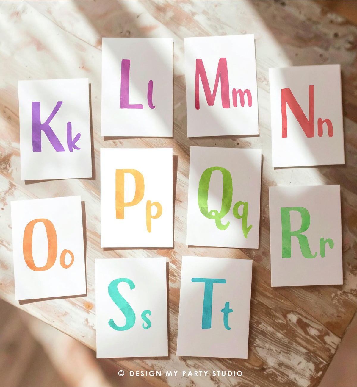 ABC Flash Cards Alphabet Educational Learn ABCs Kids Rainbow Colors Flashcards Classroom Wall Decor A to Z Digital Download Printable 0550