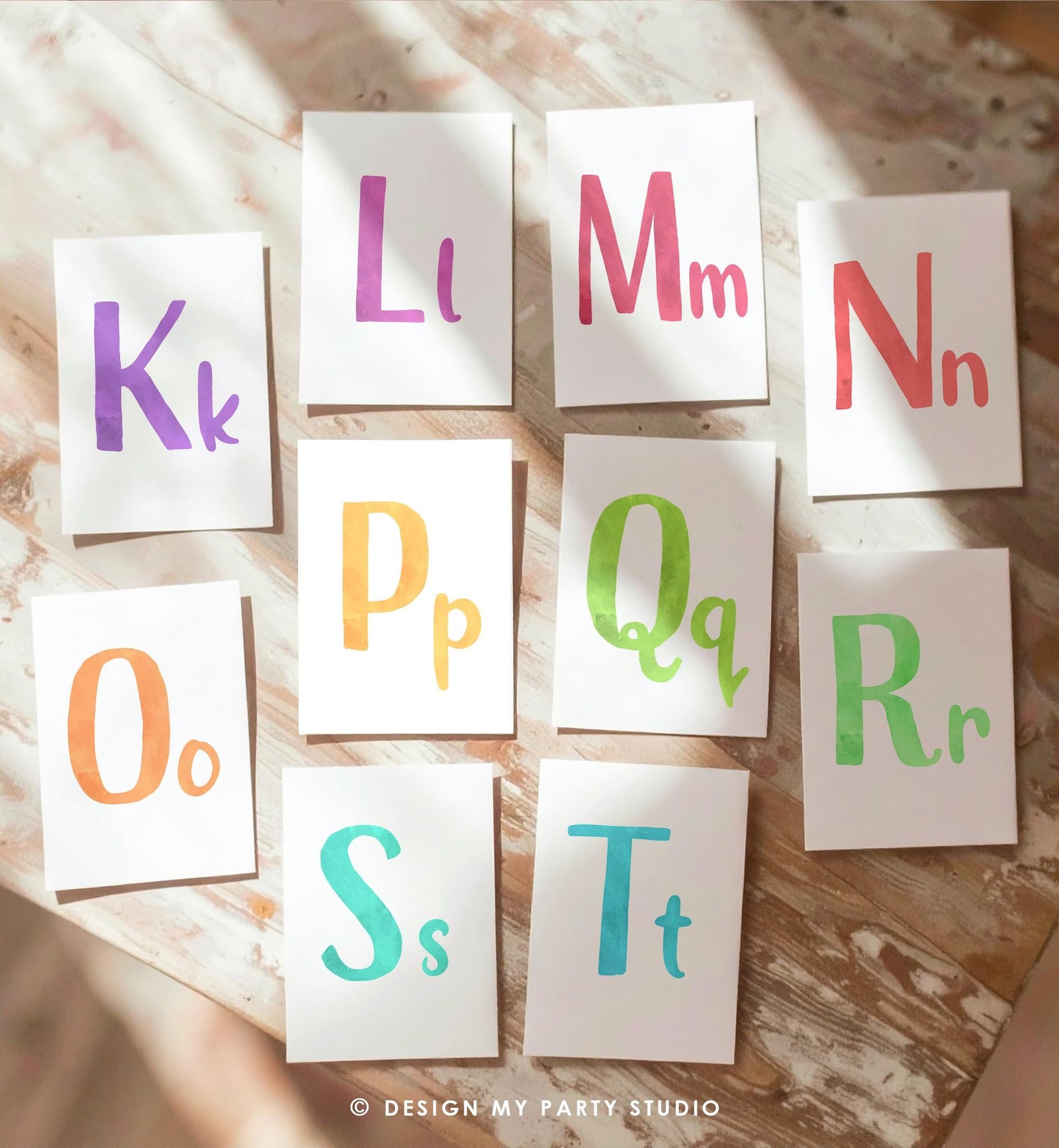 ABC Flash Cards Alphabet Educational Learn ABCs Kids Rainbow Colors Flashcards Classroom Wall Decor A to Z Digital Download Printable 0550