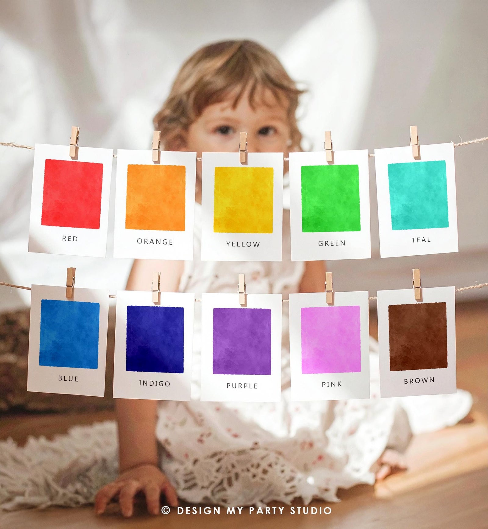 12 Rainbow Colors Flash Cards Counting Educational Flashcards Montessori Classroom Geometric Wall Decor Digital Download Printable 0550