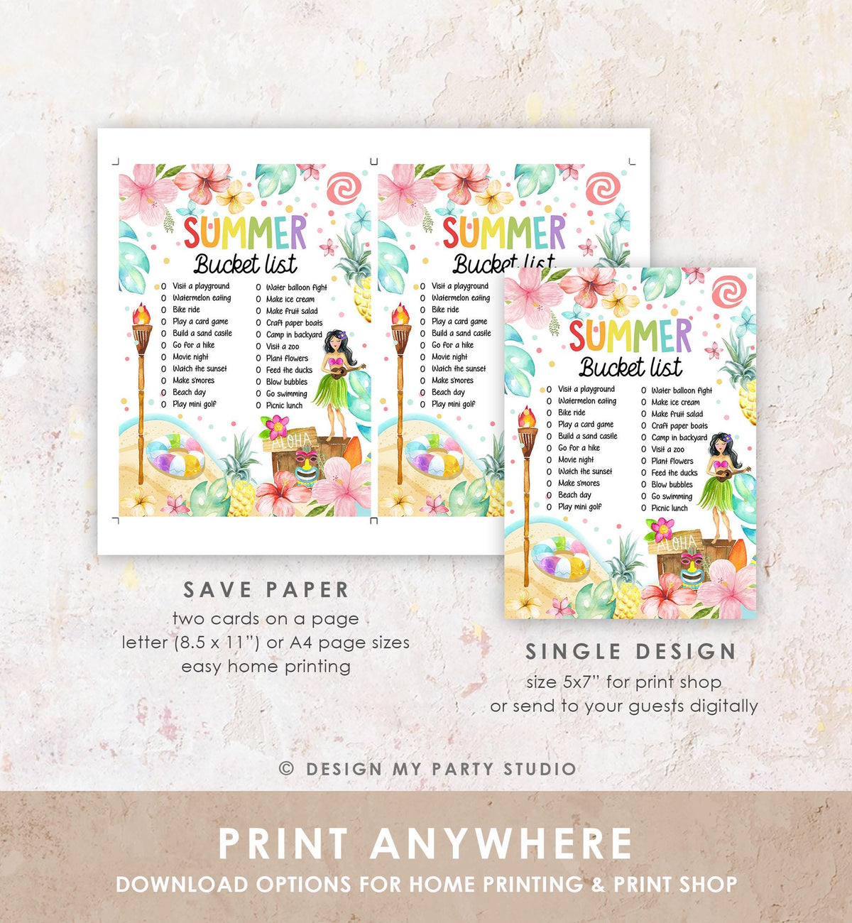 Editable Summer Bucket List Countdown Summer Activity List Family Planner Checklist Summer Break Instant Digital Download Printable 0549