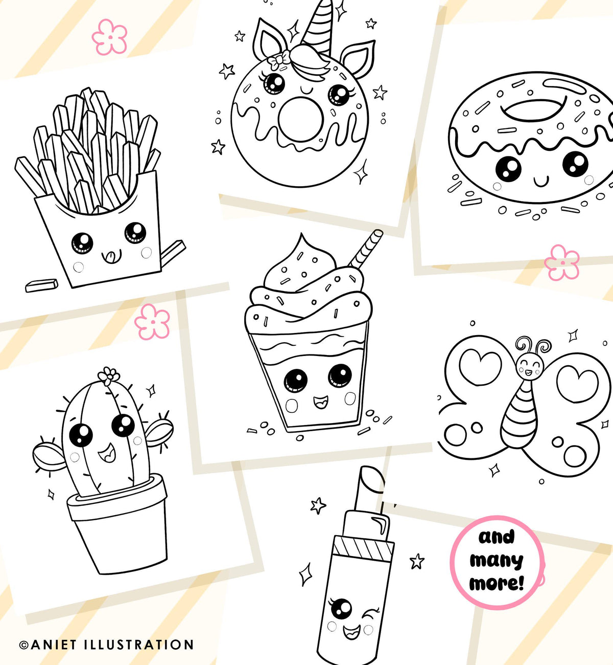 Cute and Easy Coloring for Kids Toddlers Adults Bold and Easy Summer Activities Coloring Book 40 pages PDF Printable Instant Download 0547