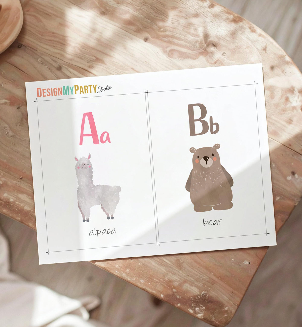 ABC Animals Flash Cards Alphabet Educational Learn ABCs Kids Rainbow Colors Flashcards Classroom A to Z Digital Download Printable 0550