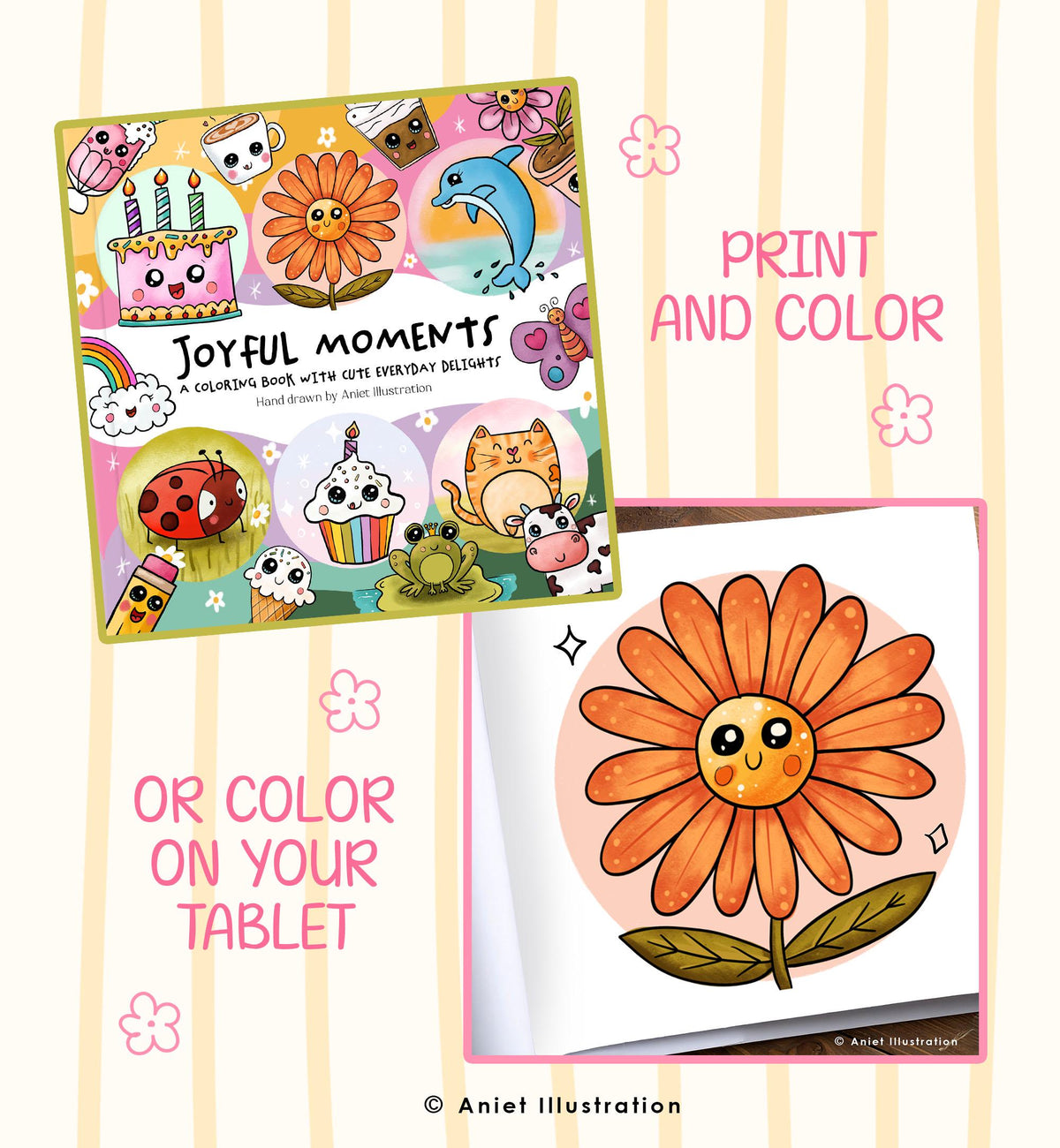 Cute and Easy Coloring for Kids Toddlers Adults Bold and Easy Summer Activities Coloring Book 40 pages PDF Printable Instant Download 0547