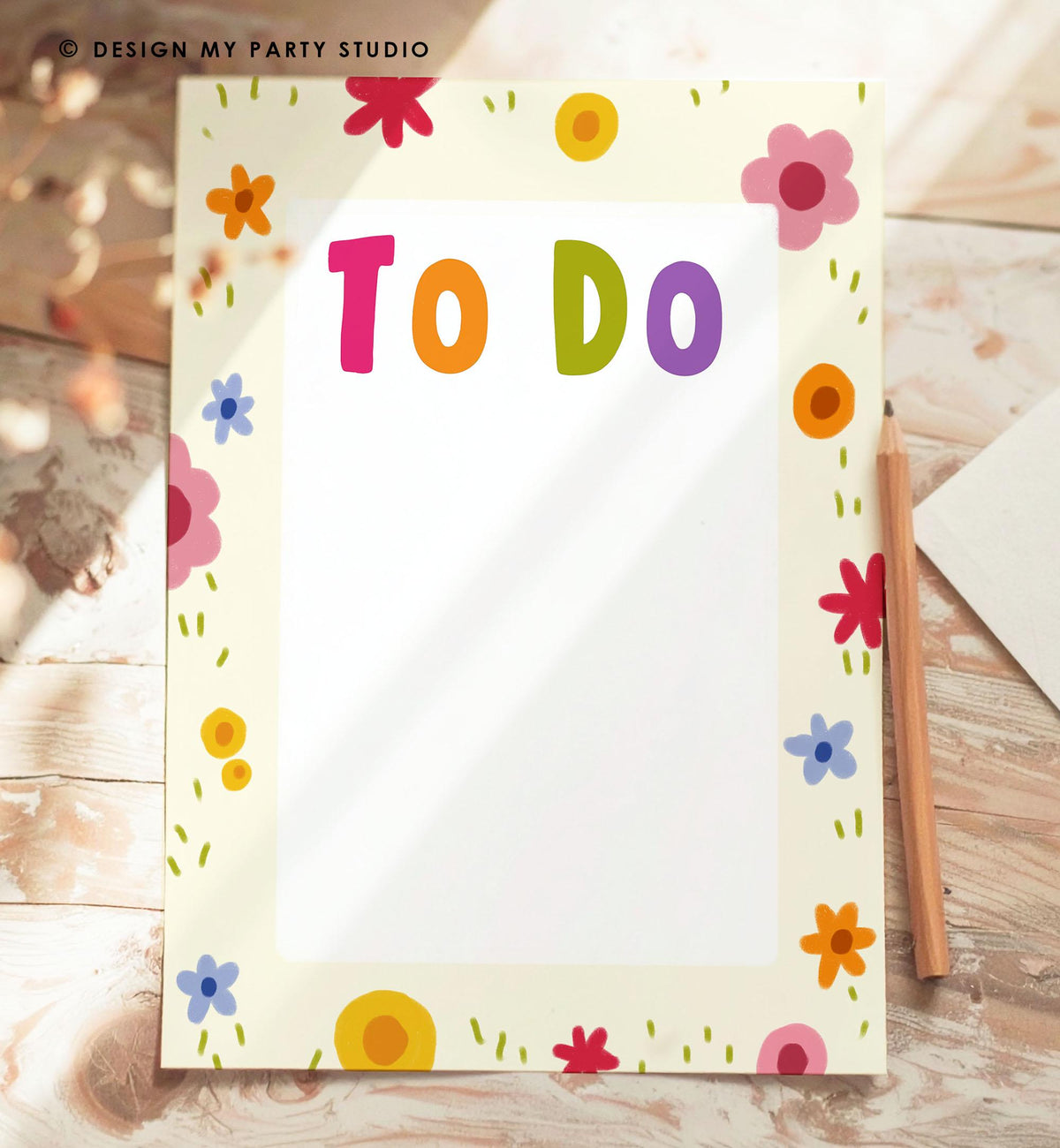 To Do List Simple Tasks List Cute Floral Flowers A4 A5 Letter Size PDF Planner Checklist Schedule Printable Digital Instant Download 0551