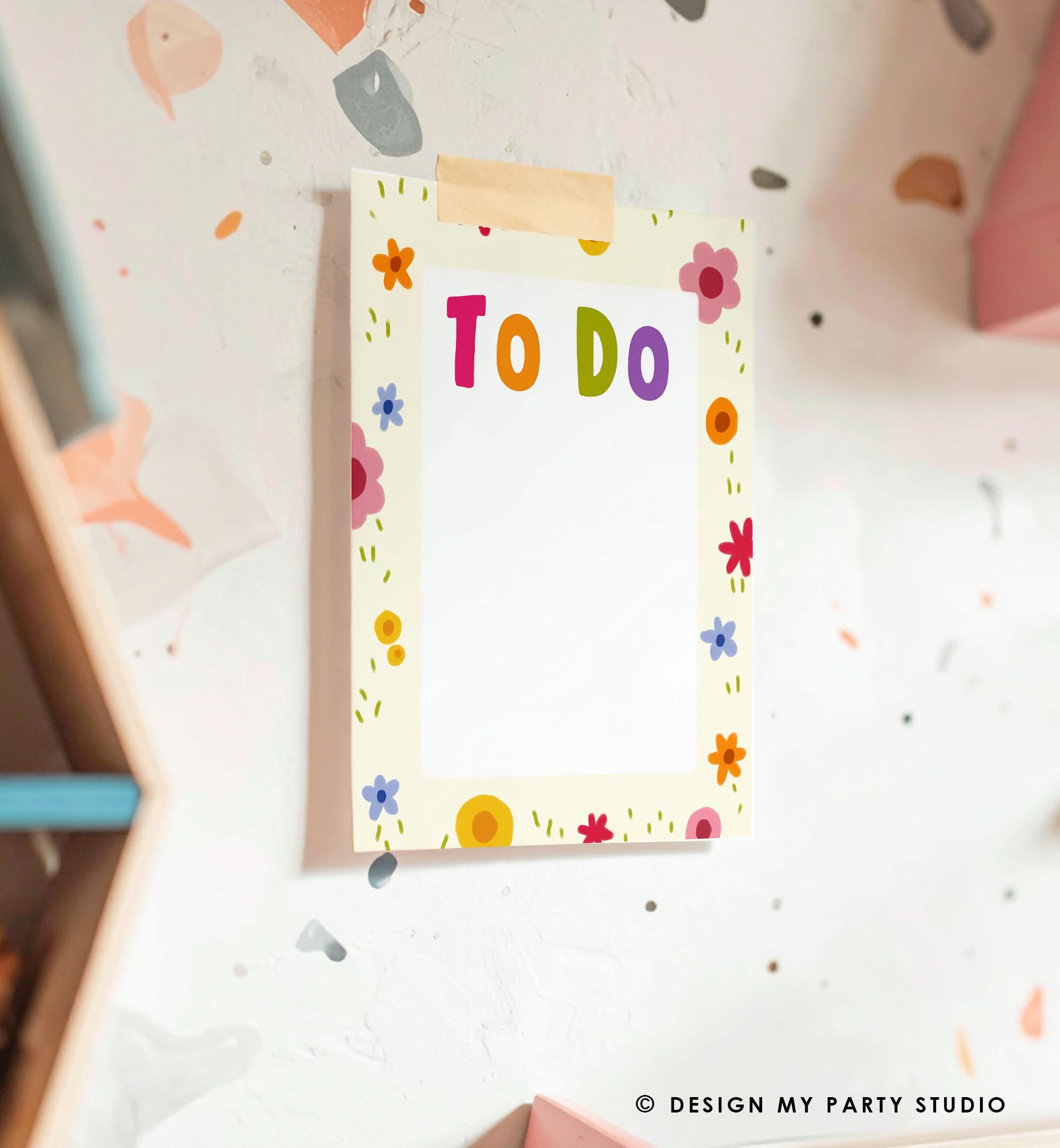 To Do List Simple Tasks List Cute Floral Flowers A4 A5 Letter Size PDF Planner Checklist Schedule Printable Digital Instant Download 0551