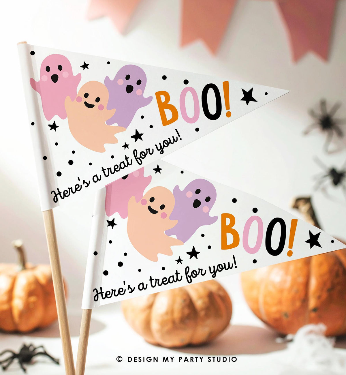 Editable Boo Basket Halloween Kit Printable Halloween Gift Tag You've Been Booed Flag Kids Ghosts Props Digital Instant Download 0261 0517