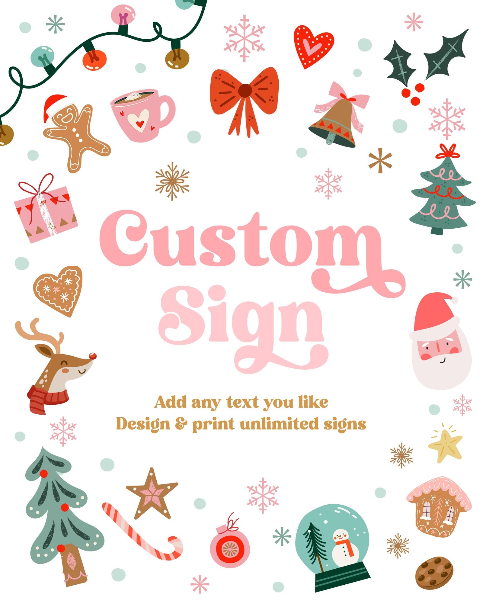 Editable Christmas Custom Sign Winter Birthday Winter Onederland Decor Party Its Cold Outside Gold 8x10 Download Template Printable 0529