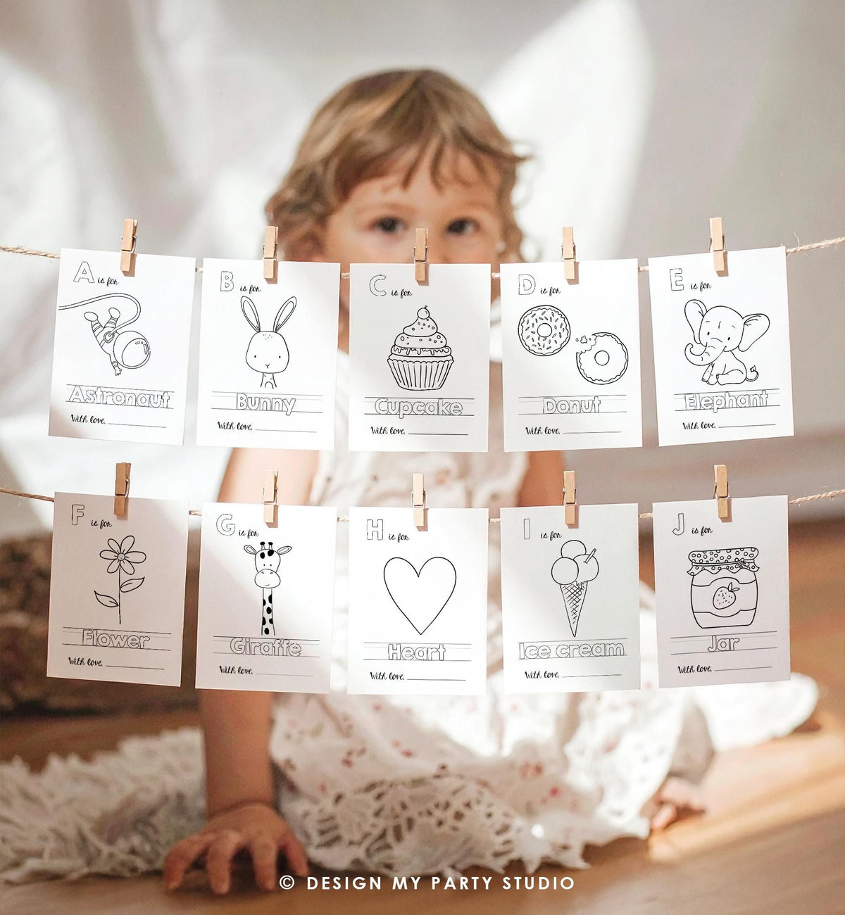 ABC Coloring Book Christmas Baby Shower Game Shower Activity Baby Book Coloring Pages Alphabet Flash Cards First ABC Book Printable 0529