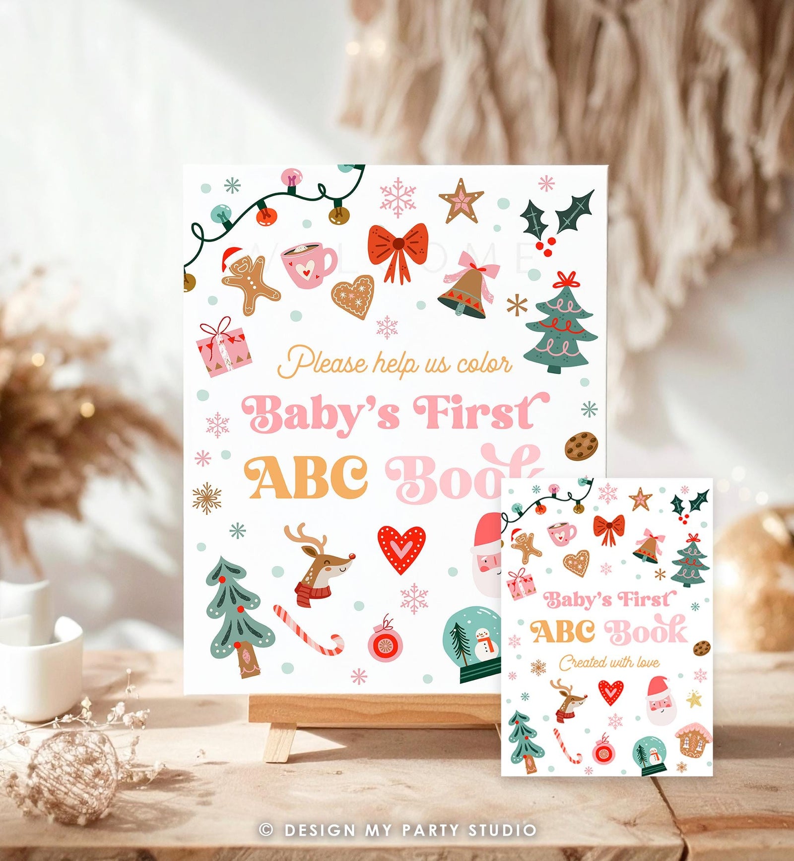 ABC Coloring Book Christmas Baby Shower Game Shower Activity Baby Book Coloring Pages Alphabet Flash Cards First ABC Book Printable 0529