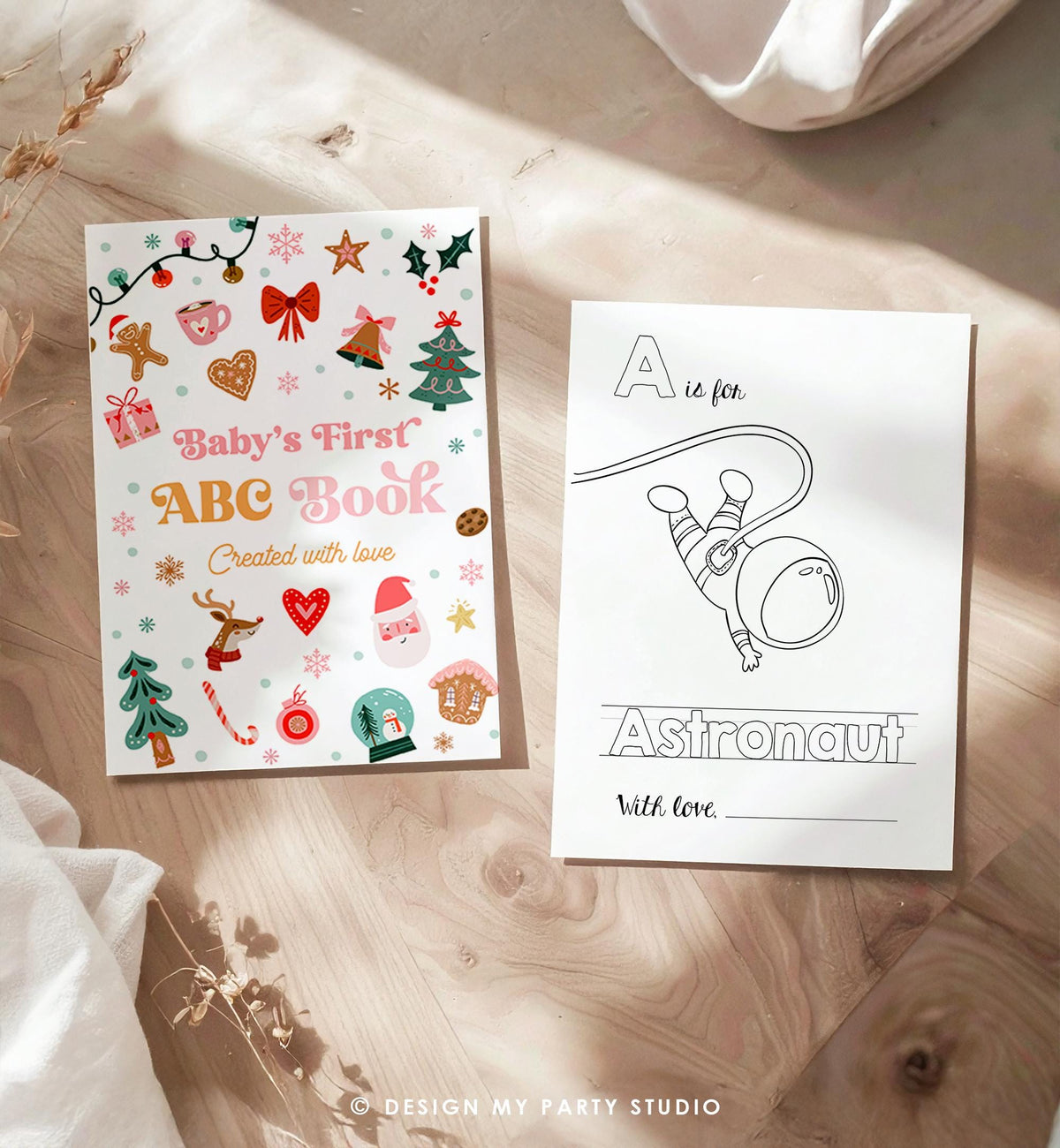 ABC Coloring Book Christmas Baby Shower Game Shower Activity Baby Book Coloring Pages Alphabet Flash Cards First ABC Book Printable 0529
