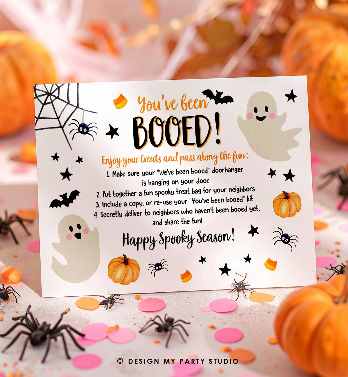 Editable Boo Basket Halloween Kit Printable Halloween Gift Tag You've Been Booed Flag Kids Ghosts Props Digital Instant Download 0261 0418