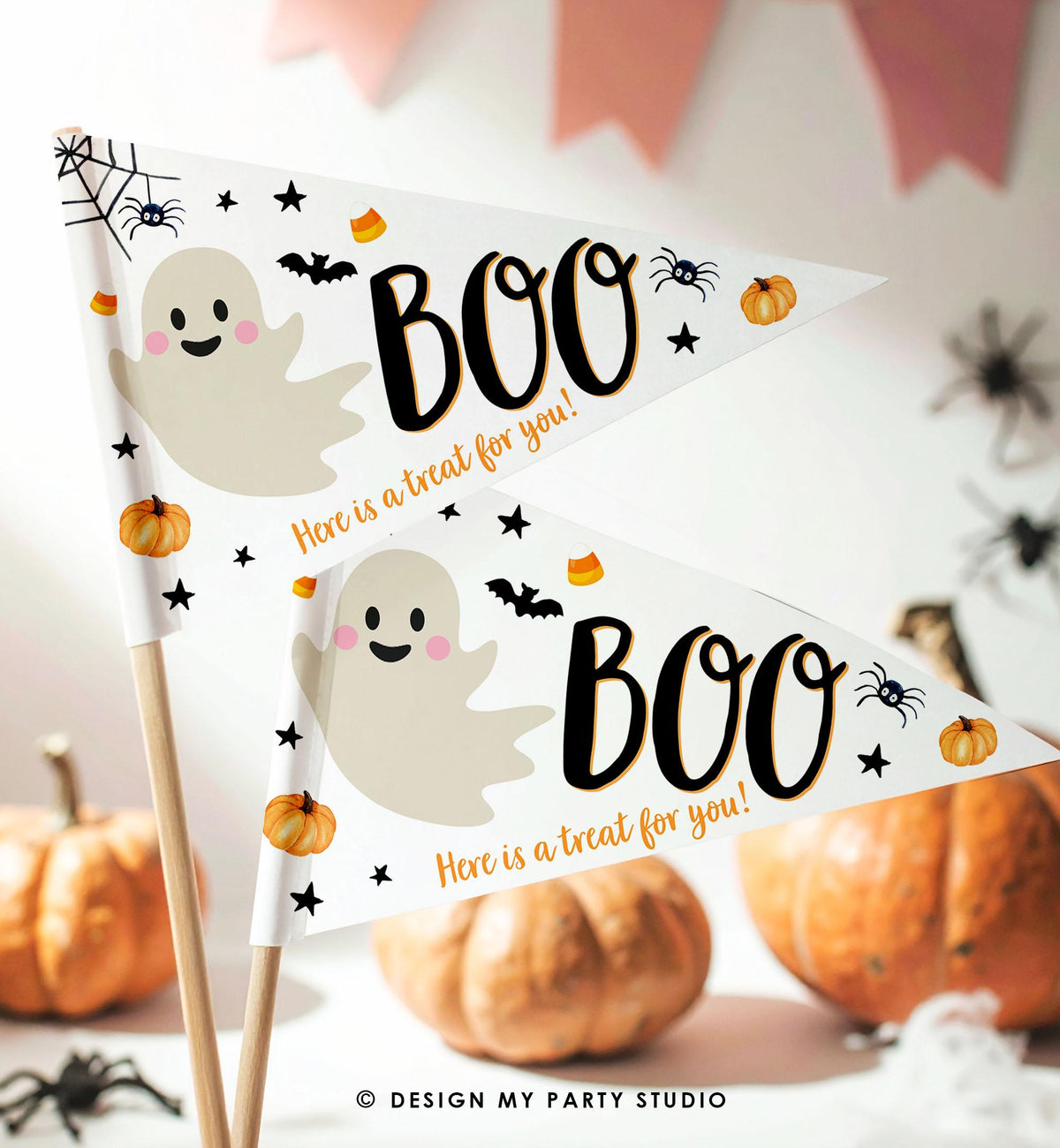 Editable Boo Basket Halloween Kit Printable Halloween Gift Tag You've Been Booed Flag Kids Ghosts Props Digital Instant Download 0261 0418