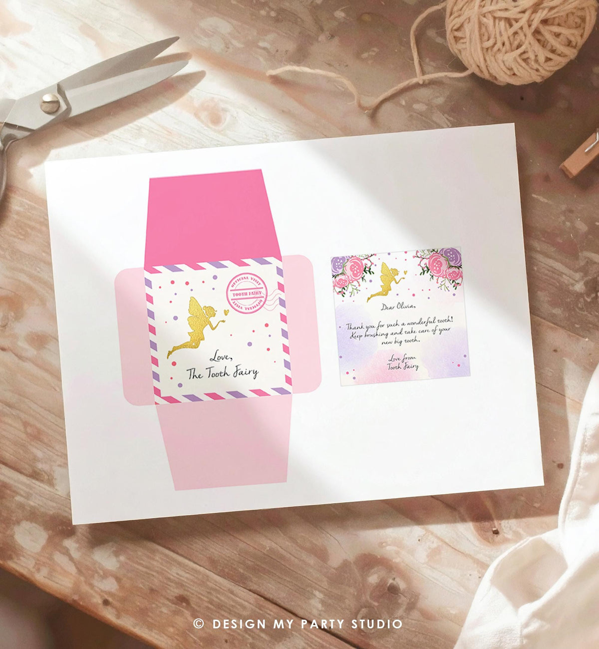 Editable Tooth Fairy Letter Tooth Fairy Envelope Fairy Kit Milestone Tooth Pink Purple Note Mini Letter Digital Template Printable 0526