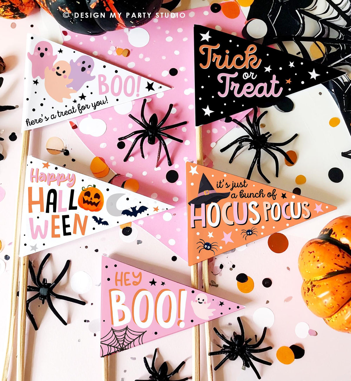 Printable Halloween Pennant Flags Halloween Gift Tag Boo Basket Flag Kids Trick or Treat Prints Props DIY Digital Instant Download 0261