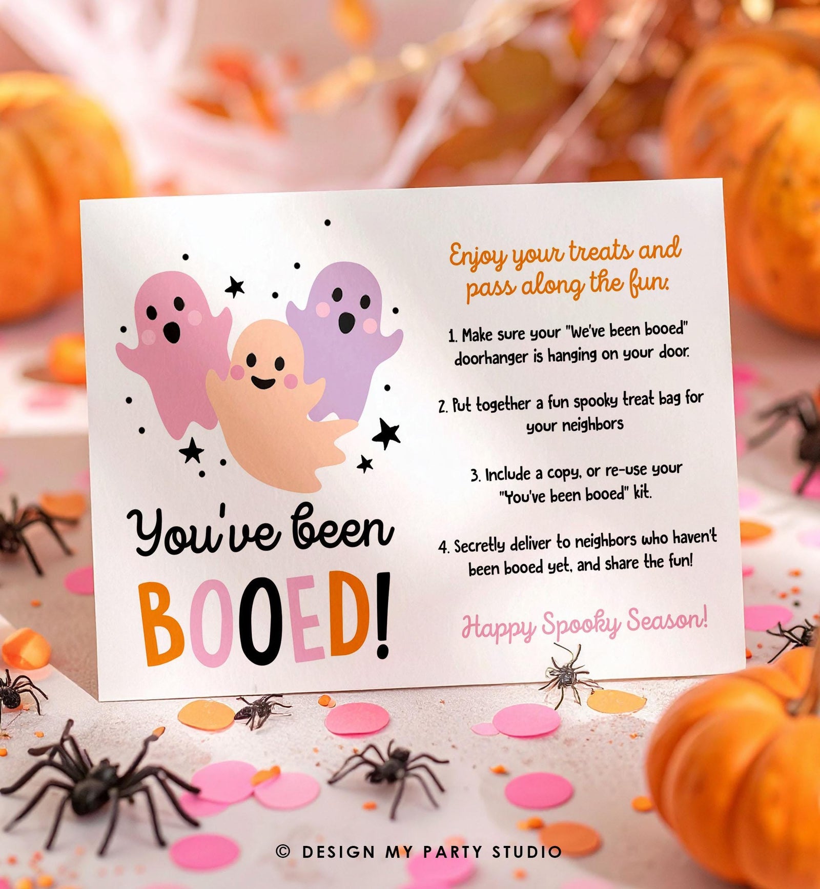 Editable Boo Basket Halloween Kit Printable Halloween Gift Tag You've Been Booed Flag Kids Ghosts Props Digital Instant Download 0261 0517