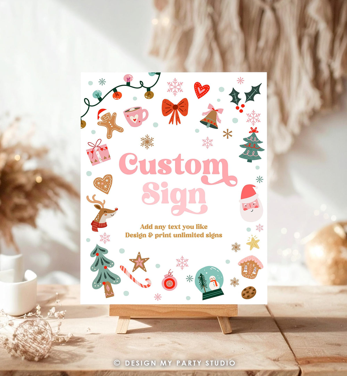 Editable Christmas Custom Sign Winter Birthday Winter Onederland Decor Party Its Cold Outside Gold 8x10 Download Template Printable 0529