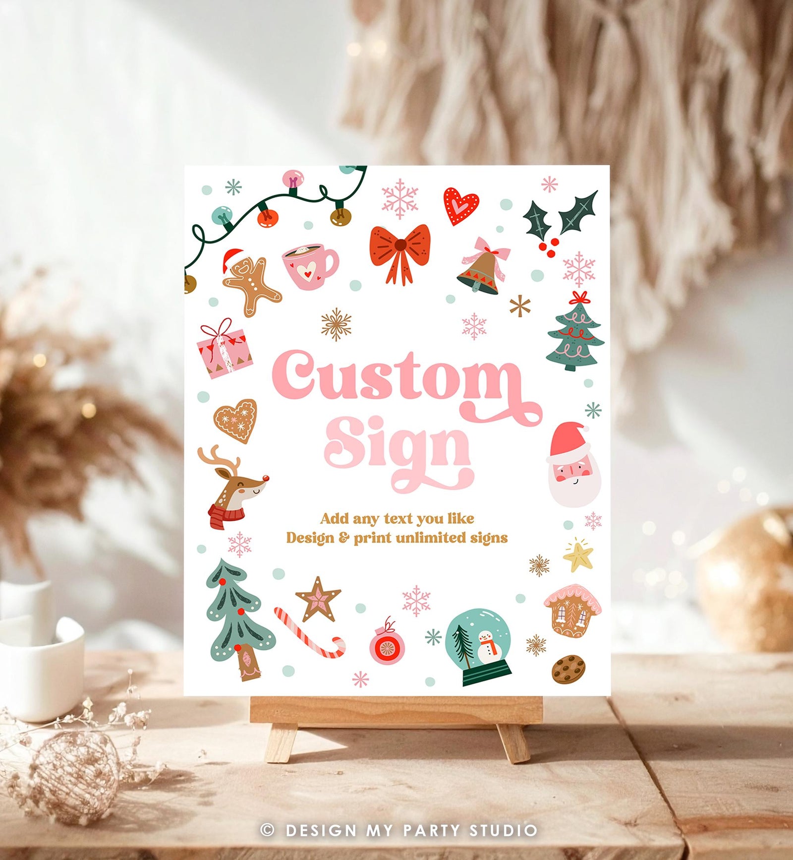 Editable Christmas Custom Sign Winter Birthday Winter Onederland Decor Party Its Cold Outside Gold 8x10 Download Template Printable 0529