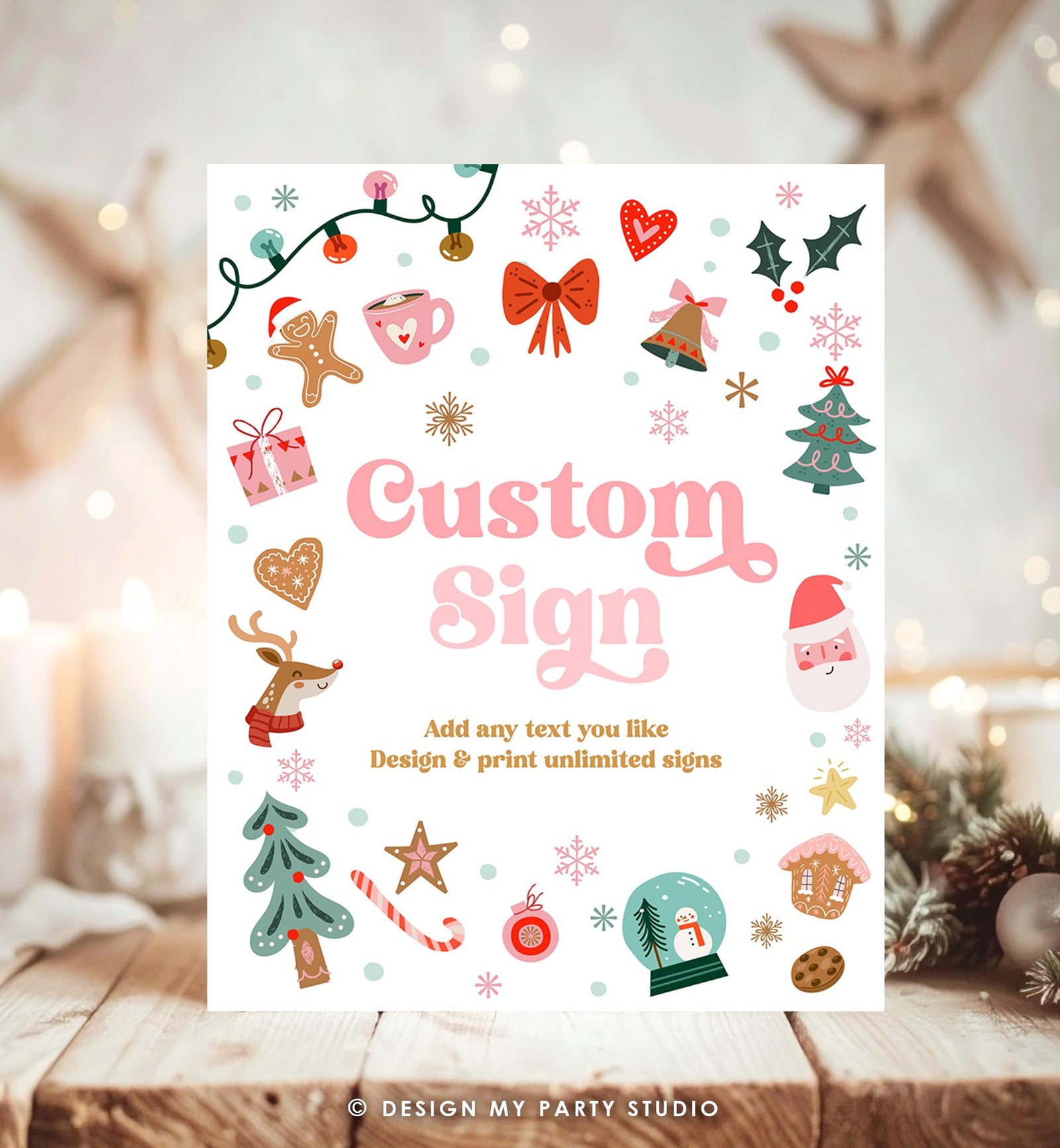 Editable Christmas Custom Sign Winter Birthday Winter Onederland Decor Party Its Cold Outside Gold 8x10 Download Template Printable 0529