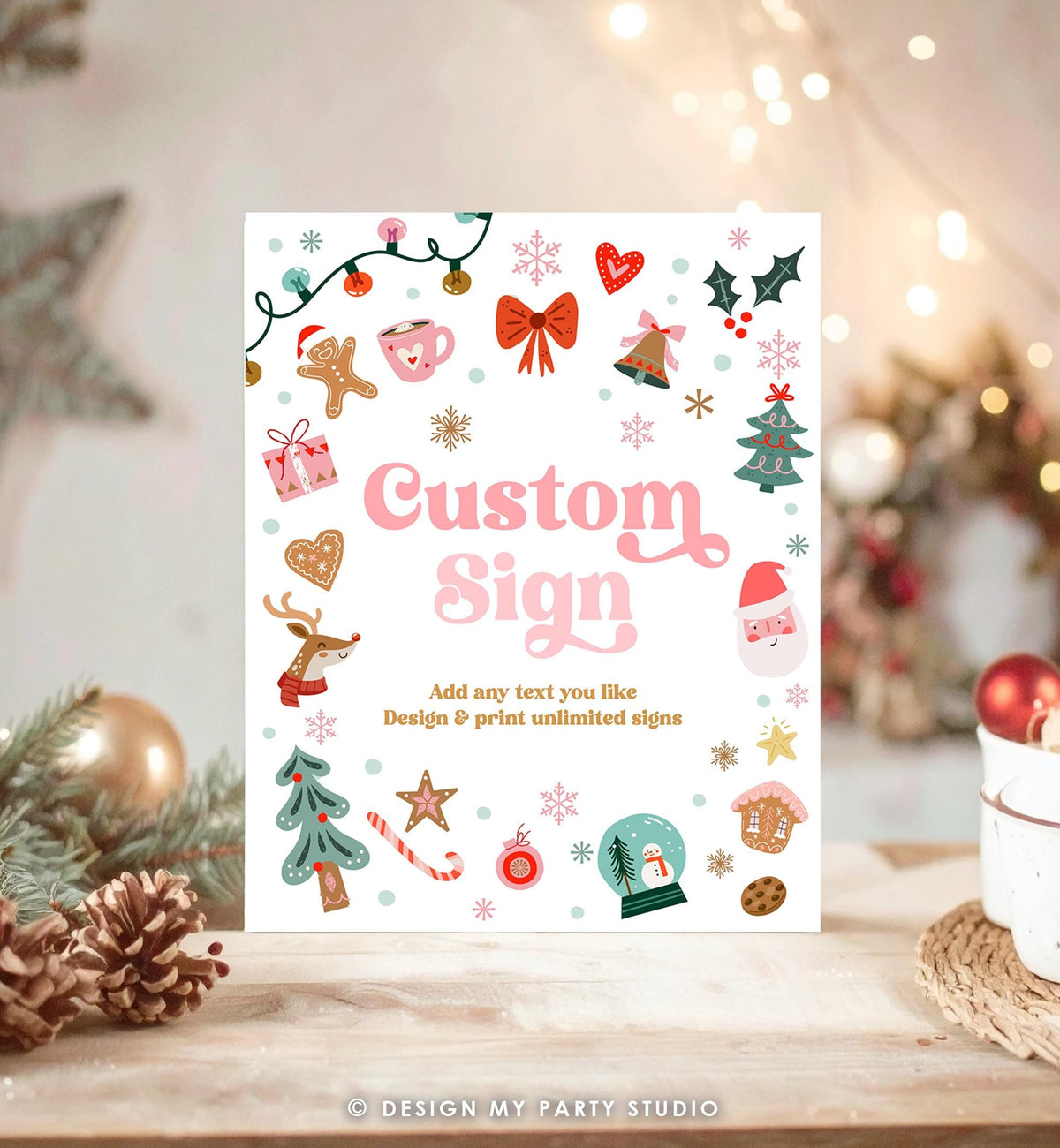 Editable Christmas Custom Sign Winter Birthday Winter Onederland Decor Party Its Cold Outside Gold 8x10 Download Template Printable 0529