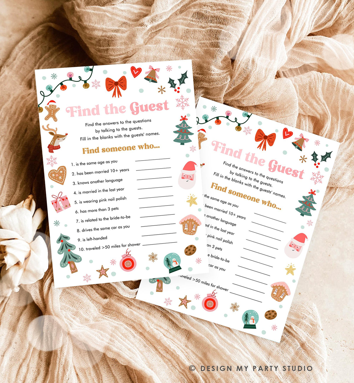 Editable Find the Guest Baby Shower Game Christmas Winter Baby Cold Outside Holiday Shower Activity Digital Template Printable 0529