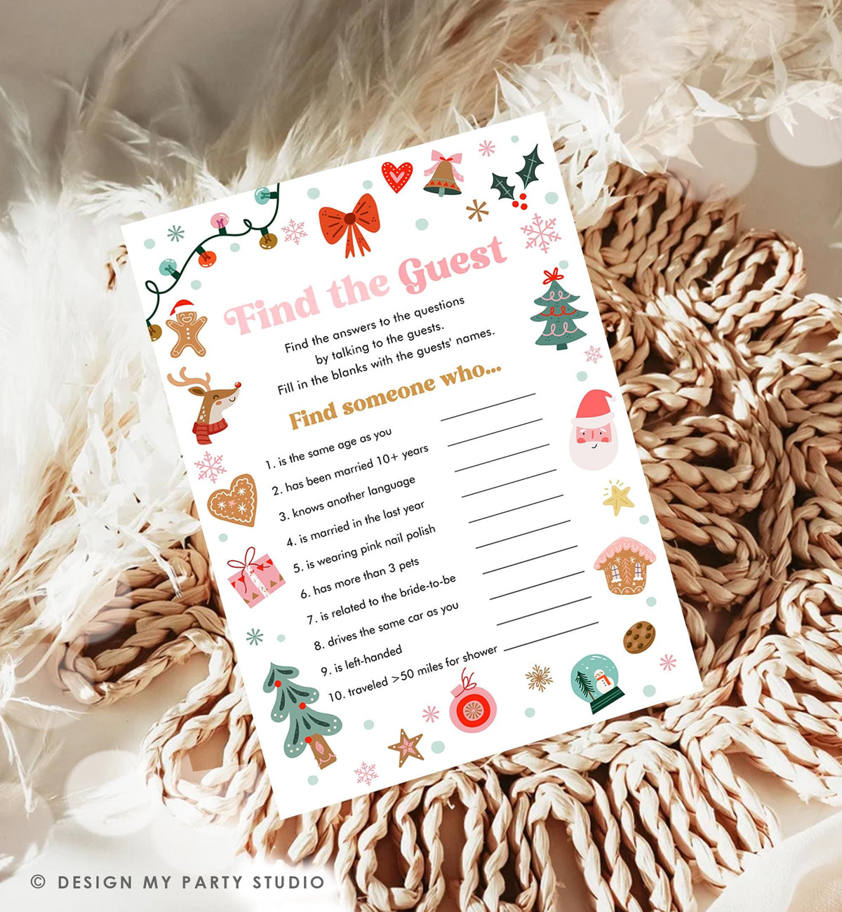 Editable Find the Guest Baby Shower Game Christmas Winter Baby Cold Outside Holiday Shower Activity Digital Template Printable 0529