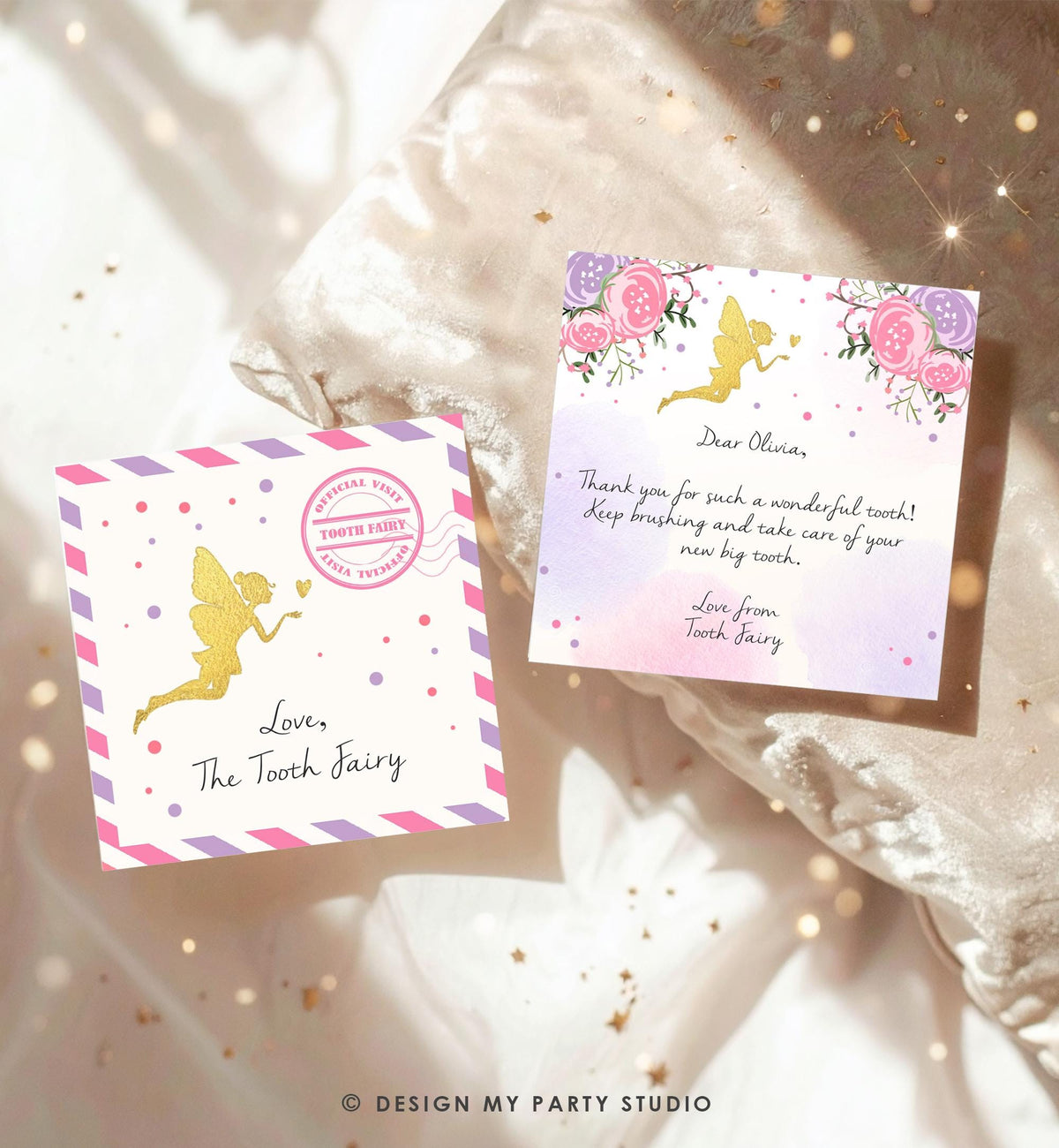 Editable Tooth Fairy Letter Tooth Fairy Envelope Fairy Kit Milestone Tooth Pink Purple Note Mini Letter Digital Template Printable 0526