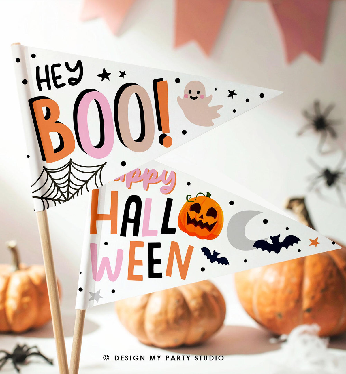 Printable Halloween Pennant Flags Halloween Gift Tag Boo Basket Flag Kids Trick or Treat Prints Props DIY Digital Instant Download 0261