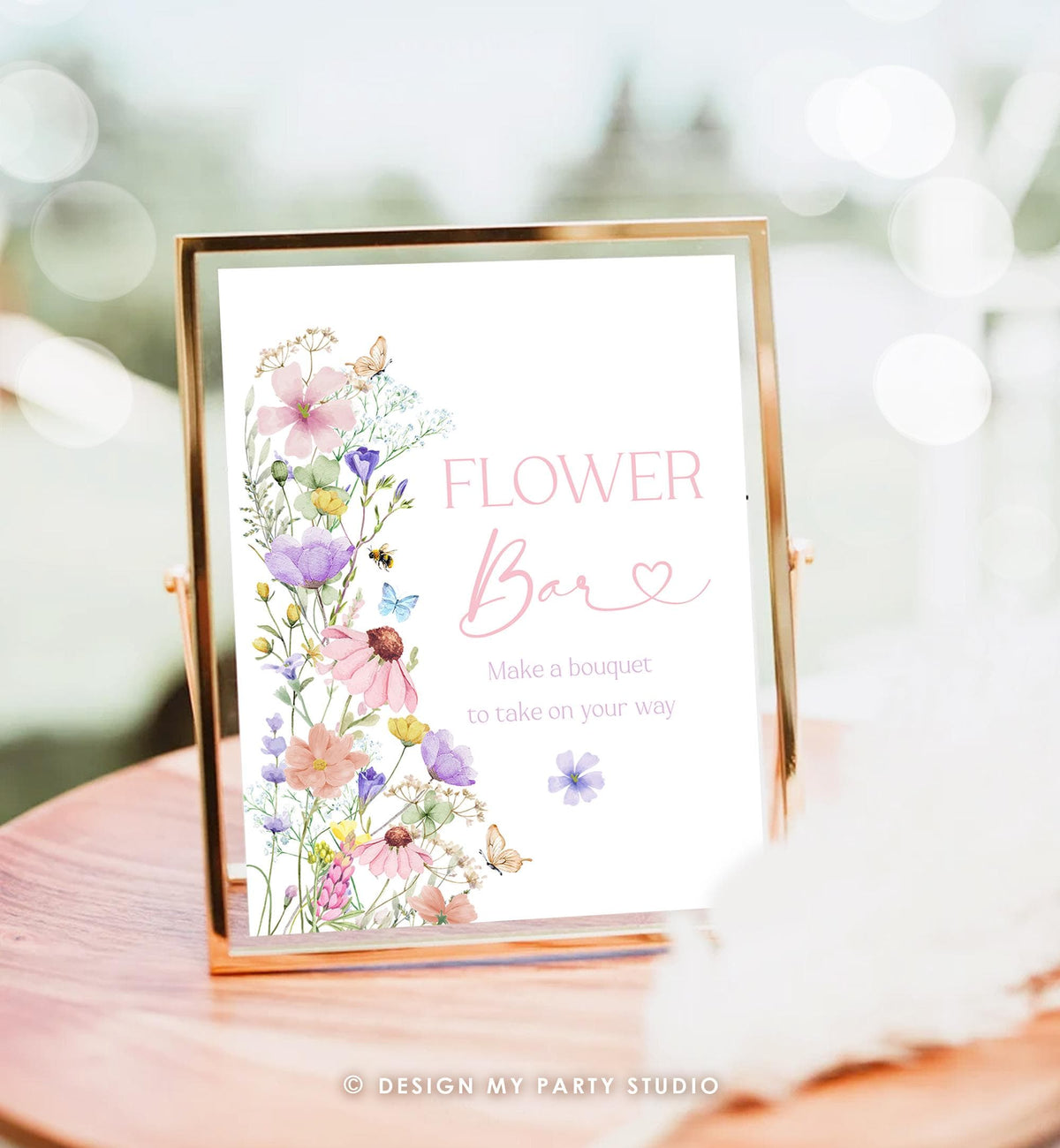 Flower Bar Sign Baby Shower Baby in Bloom Wildflowers Wild Flower Make Your Bouquet Table Sign Decor Digital Download Printable 0543