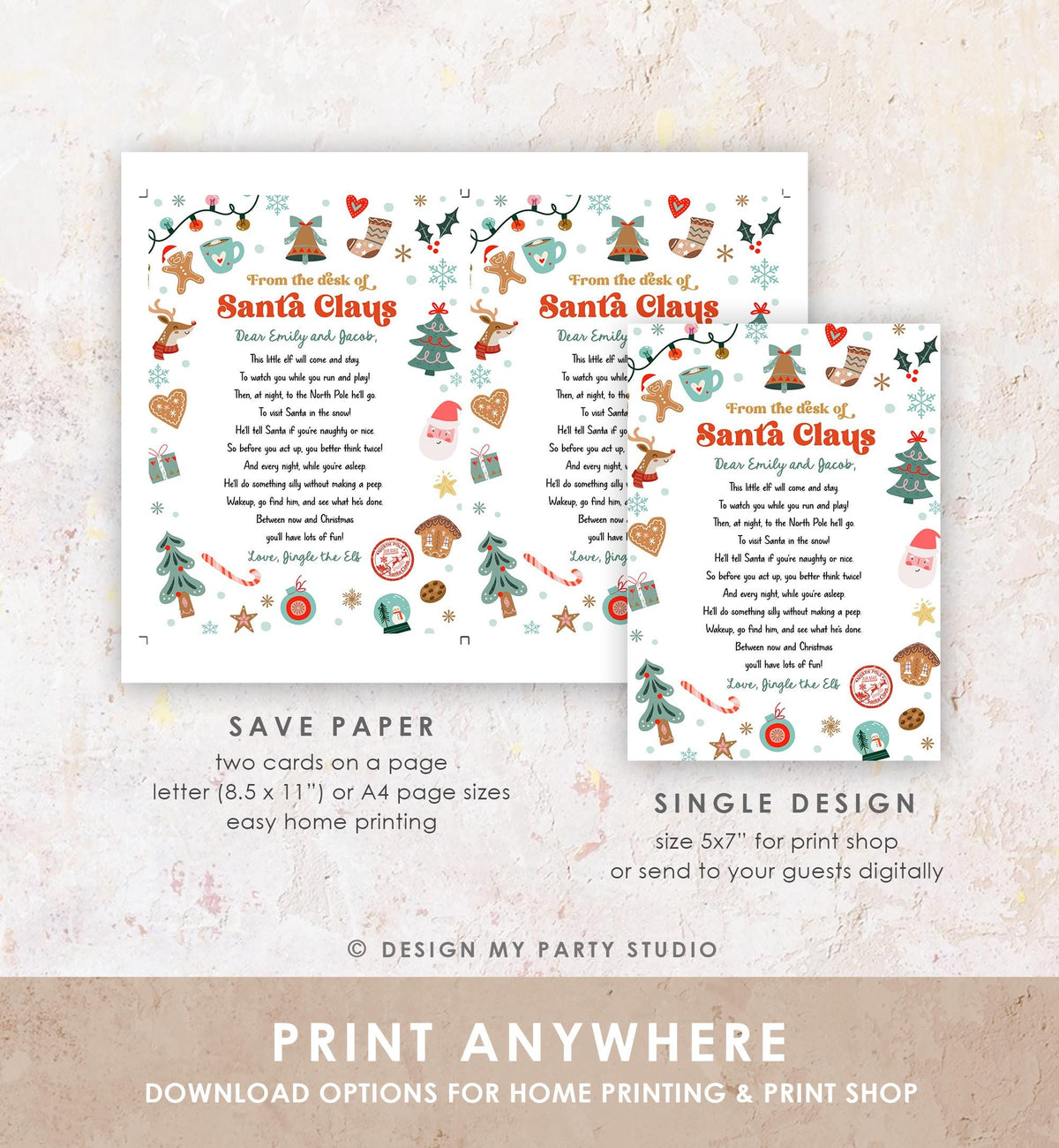 Editable From the Desk of Santa Claus First Time Elf Arrival Letter Return Letter Christmas Elf I'm Back Digital Template Printable 0529