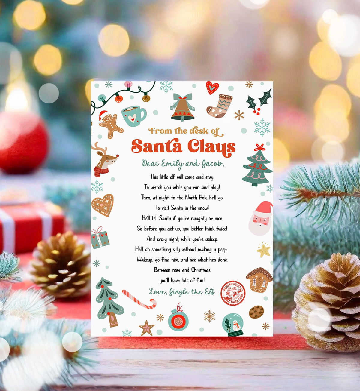 Editable From the Desk of Santa Claus First Time Elf Arrival Letter Return Letter Christmas Elf I'm Back Digital Template Printable 0529
