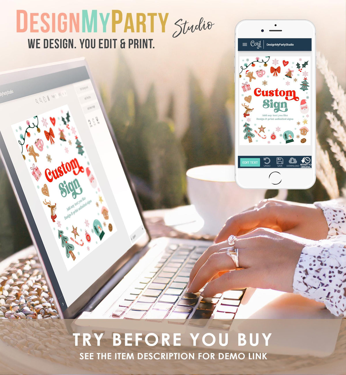 Editable Christmas Custom Sign Winter Birthday Winter Onederland Decor Party Its Cold Outside Gold 8x10 Download Template Printable 0529