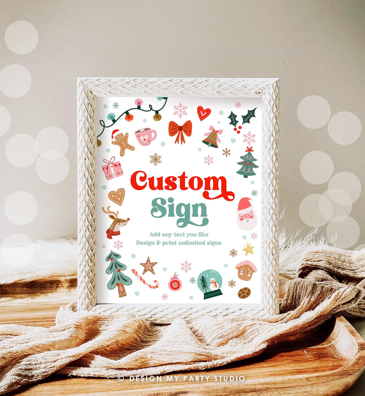 Editable Christmas Custom Sign Winter Birthday Winter Onederland Decor Party Its Cold Outside Gold 8x10 Download Template Printable 0529