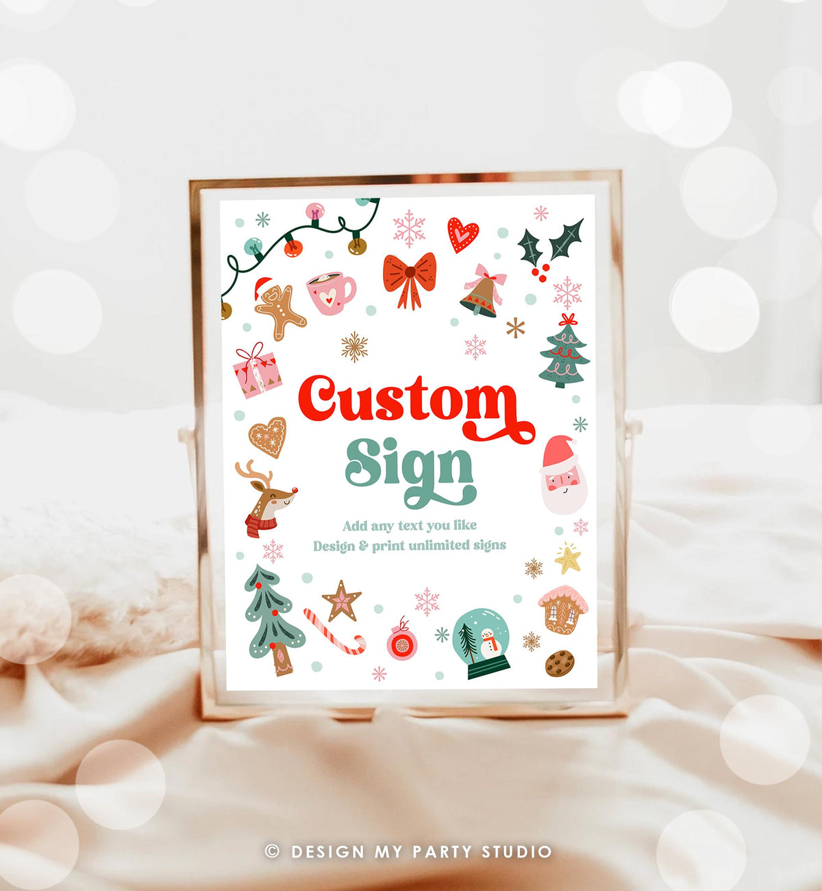 Editable Christmas Custom Sign Winter Birthday Winter Onederland Decor Party Its Cold Outside Gold 8x10 Download Template Printable 0529