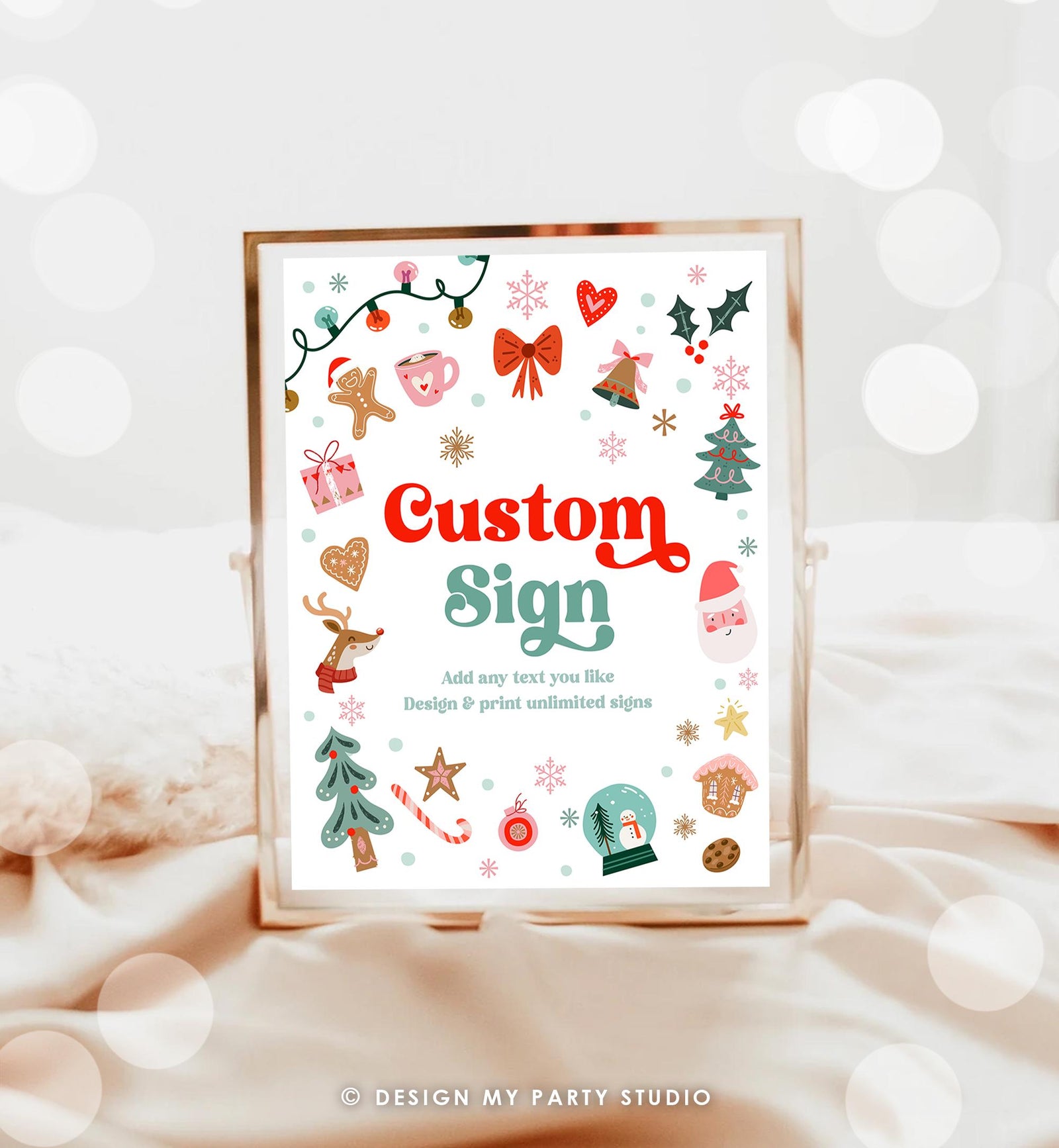 Editable Christmas Custom Sign Winter Birthday Winter Onederland Decor Party Its Cold Outside Gold 8x10 Download Template Printable 0529
