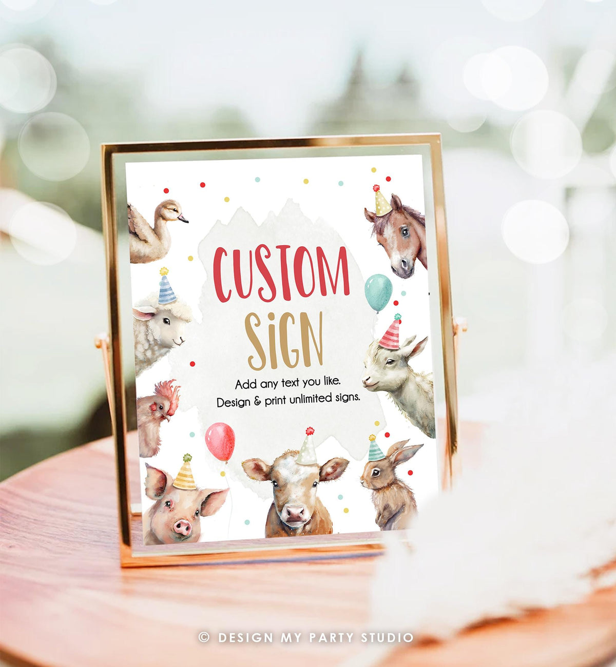 Editable Custom Sign Farm Animals Boy Neutral Barnyard Birthday Decorations Cow Pig Table Sign Digital Template Printable 0448