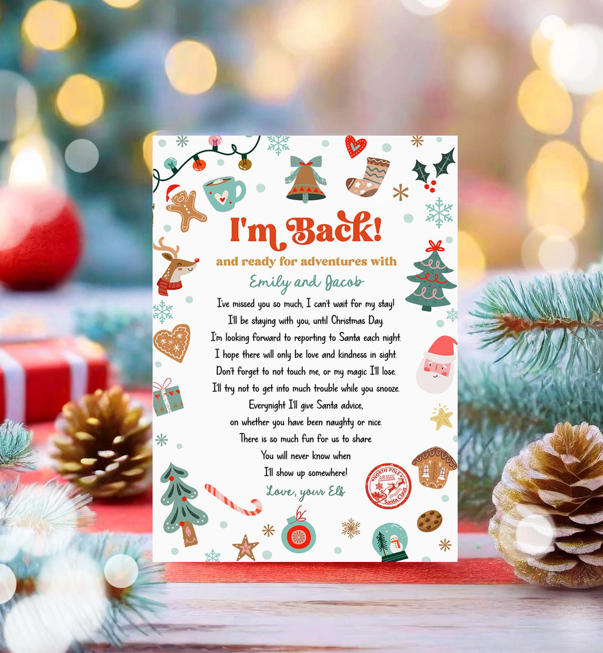 Editable Elf Arrival Letter Return Letter Christmas Elf I'm Back Elf Welcome Christmas Elf Letter From Your Elf Printable Template 0529