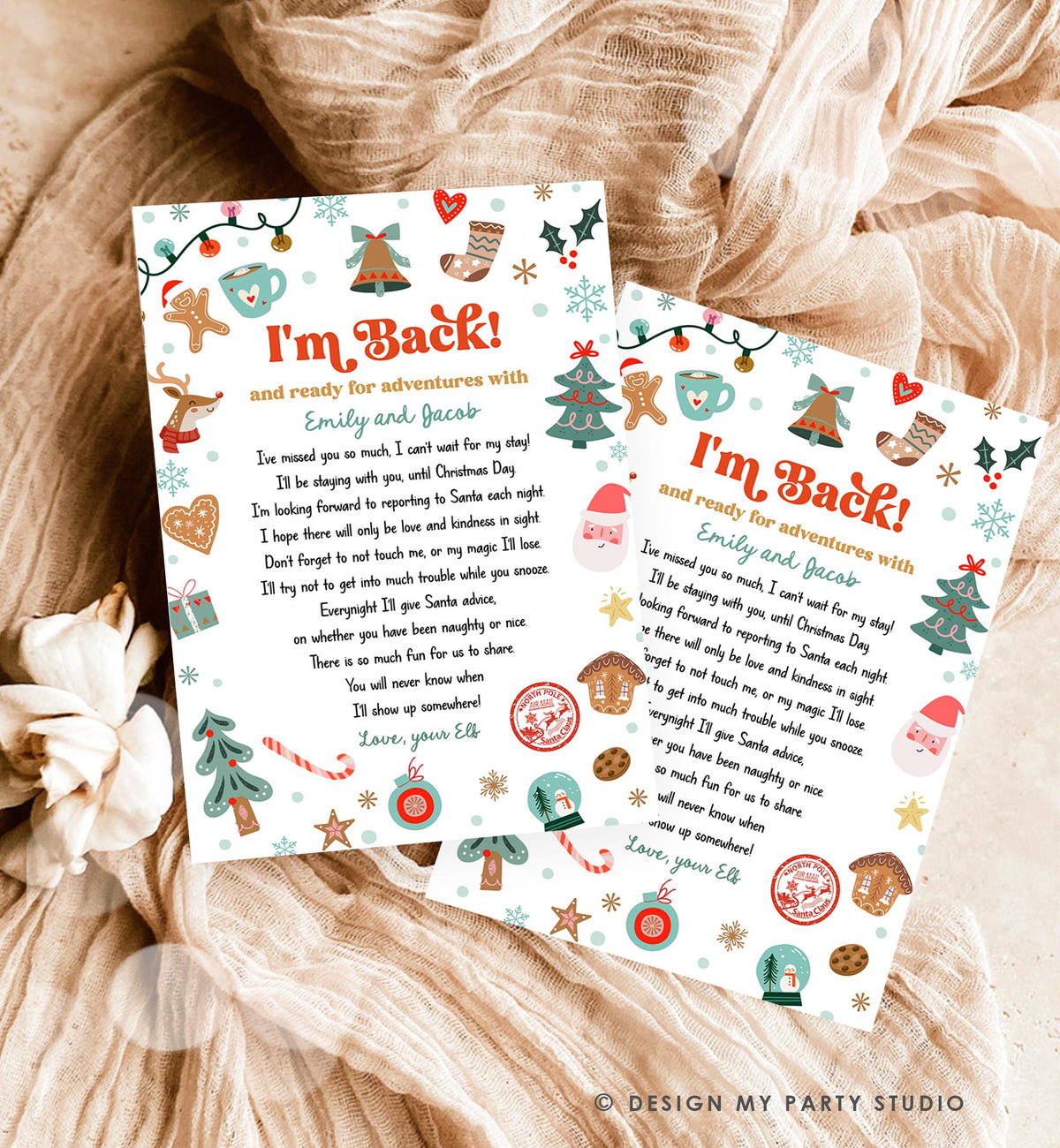 Editable Elf Arrival Letter Return Letter Christmas Elf I'm Back Elf Welcome Christmas Elf Letter From Your Elf Printable Template 0529