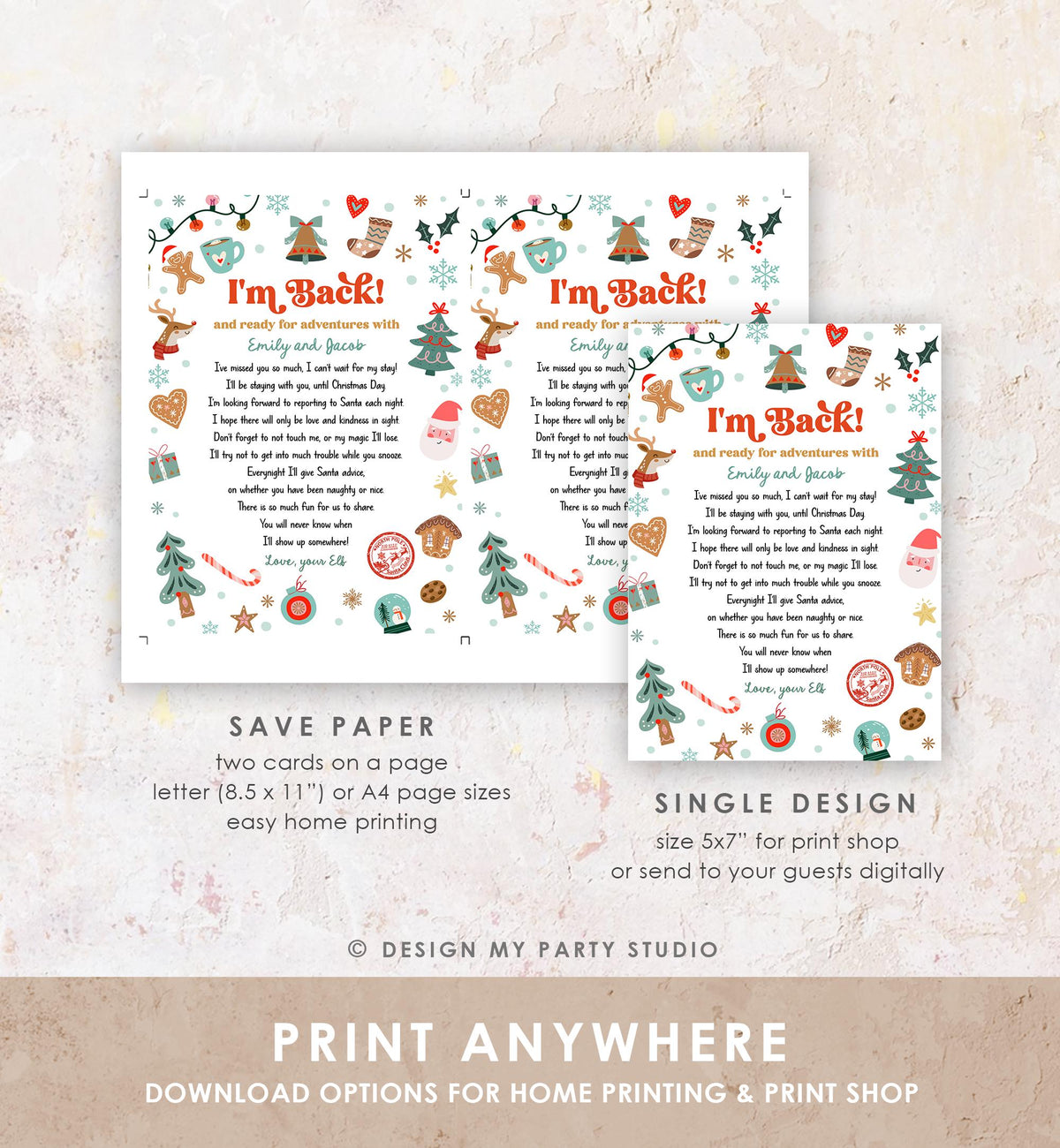 Editable Elf Arrival Letter Return Letter Christmas Elf I'm Back Elf Welcome Christmas Elf Letter From Your Elf Printable Template 0529