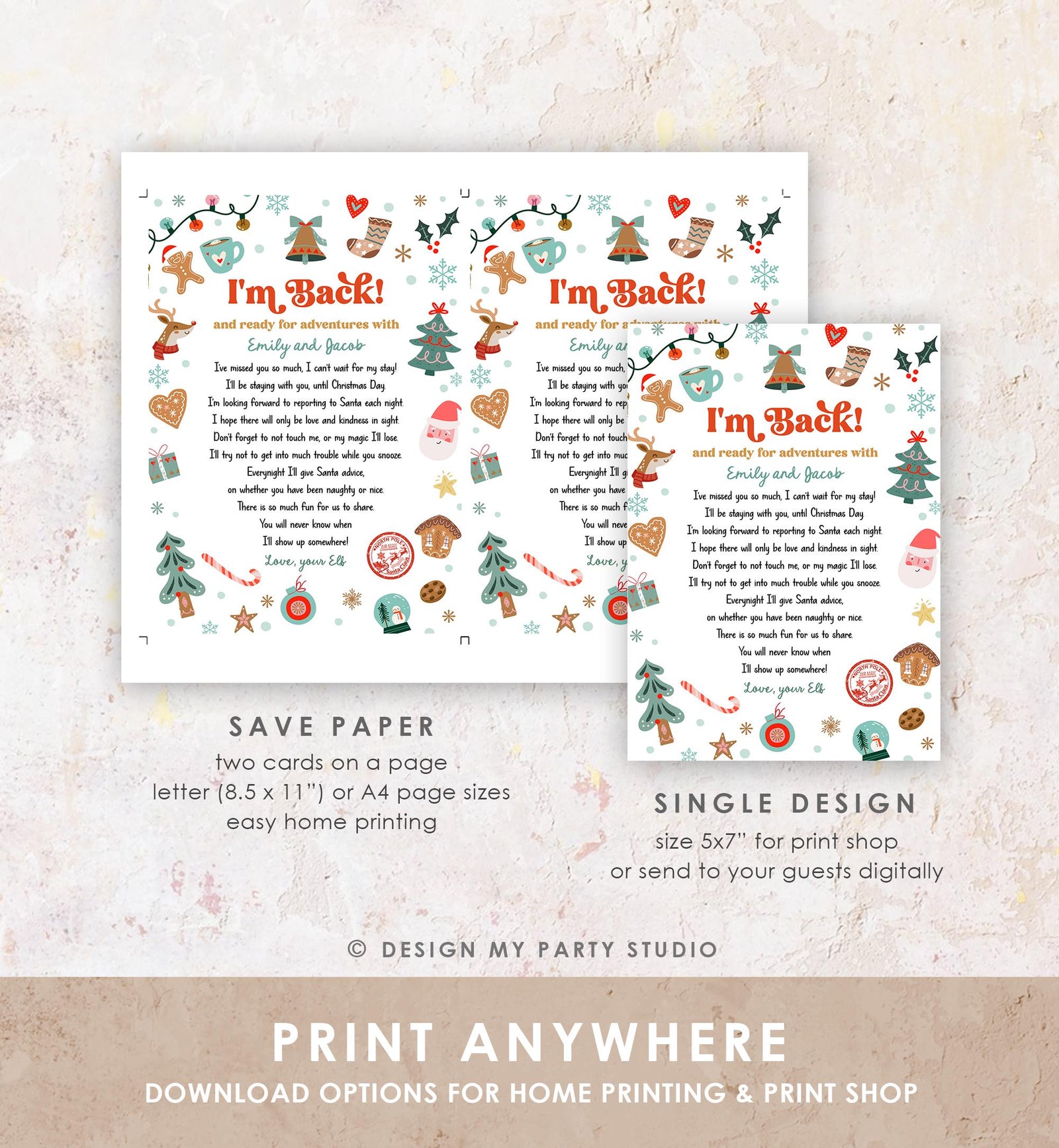 Editable Elf Arrival Letter Return Letter Christmas Elf I'm Back Elf Welcome Christmas Elf Letter From Your Elf Printable Template 0529