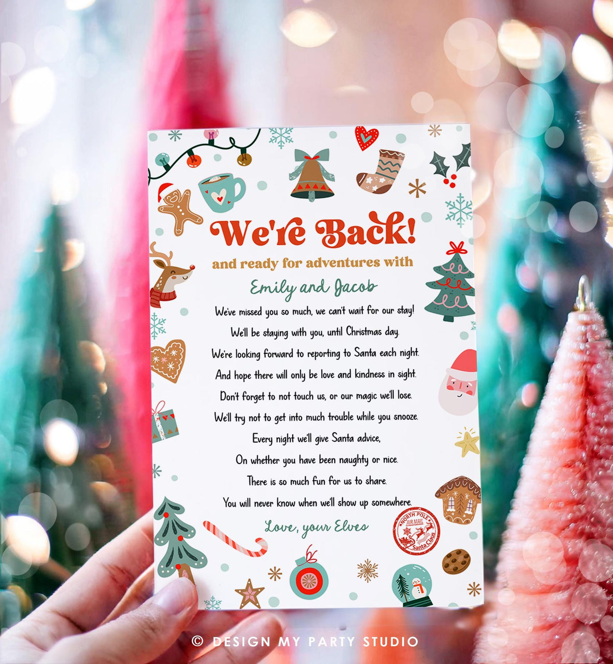 Editable Elf Arrival Letter Return Letter Christmas Elf We're Back Elf Welcome Hello from Elves Boy Girl Digital Template Printable 0529