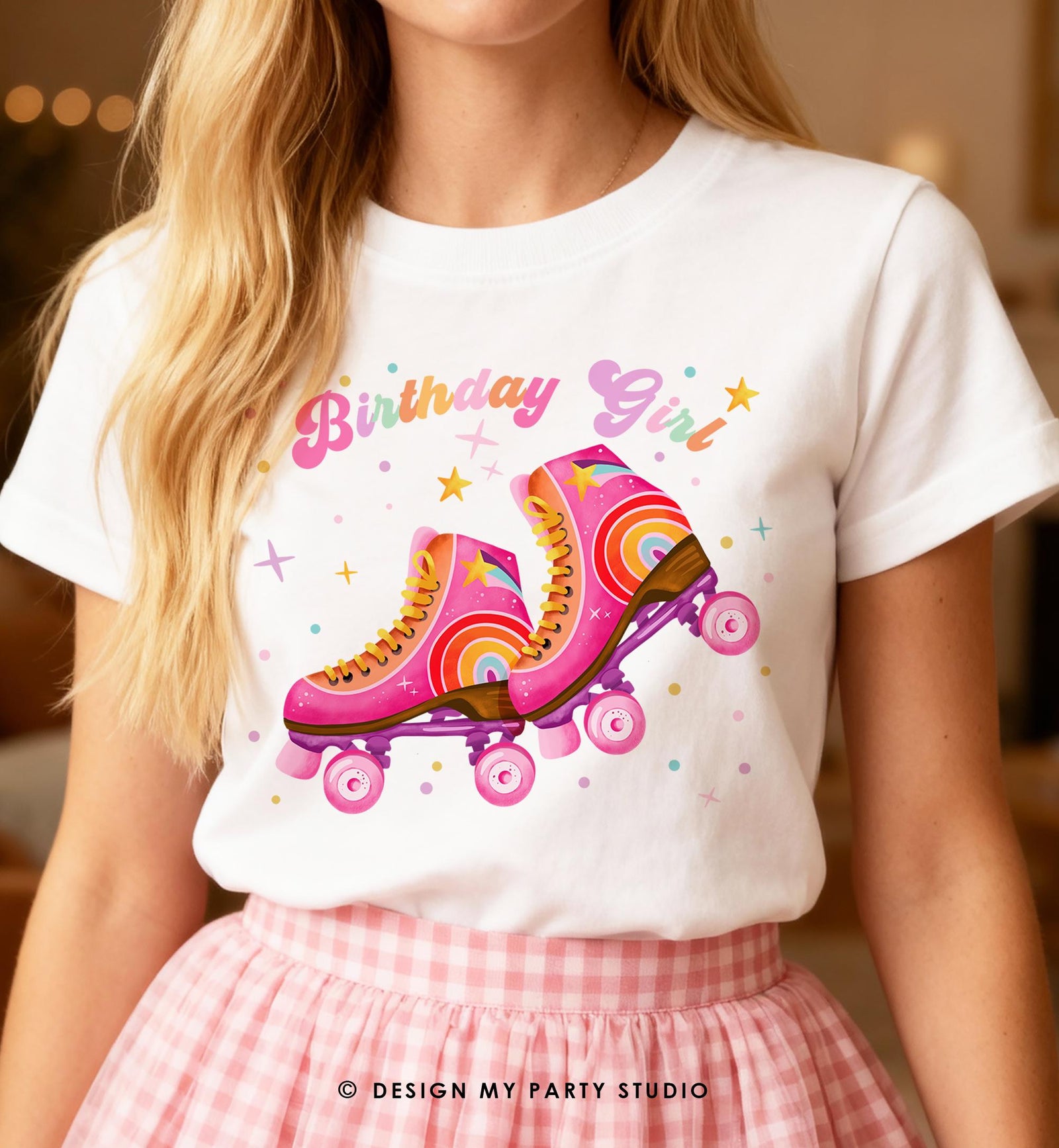 Roller Skating Birthday Party Girl Rolling into Birthday Girl PNG for Sublimation Birthday Shirt Instant Download Digital Download File 0569