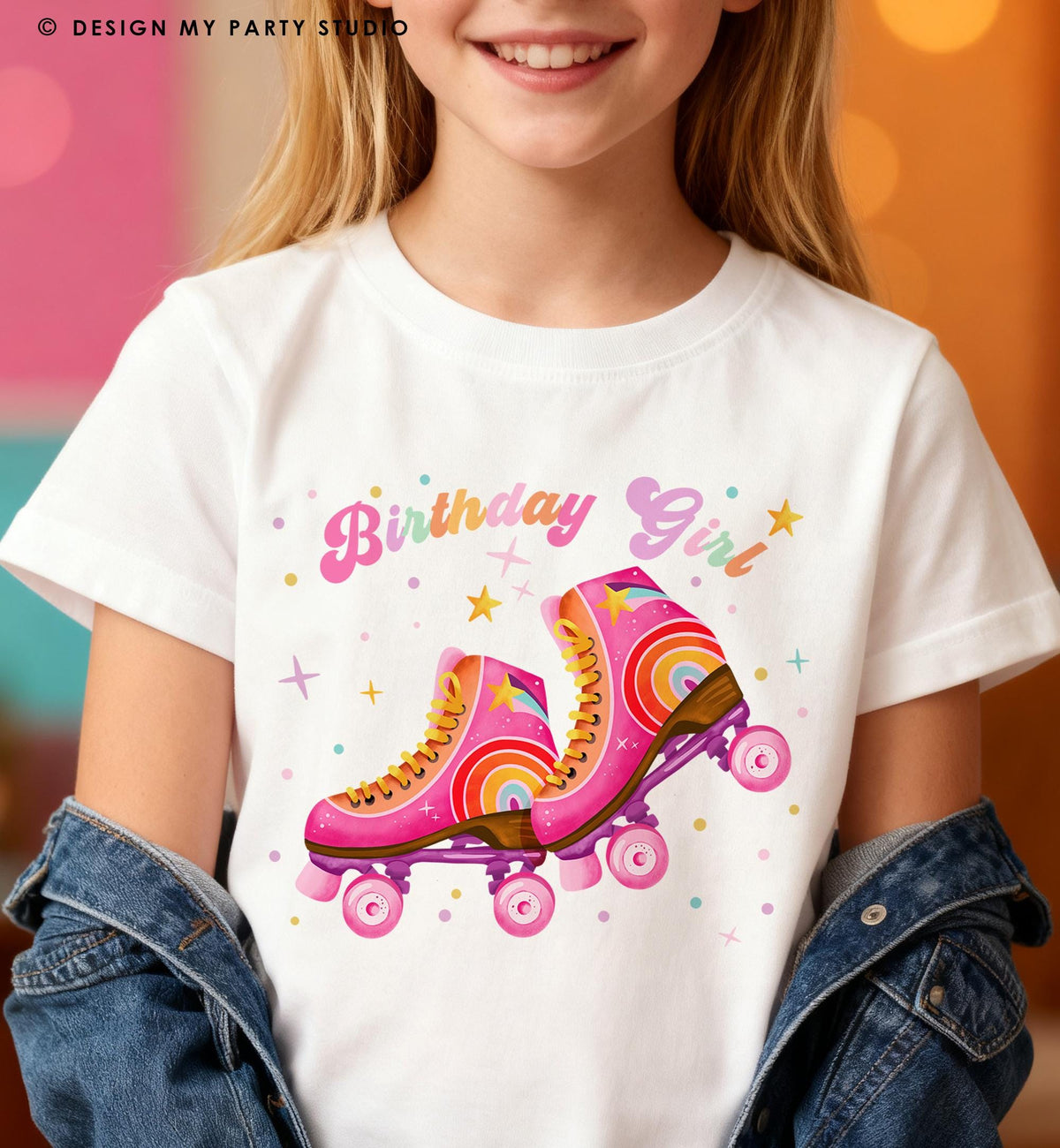 Roller Skating Birthday Party Girl Rolling into Birthday Girl PNG for Sublimation Birthday Shirt Instant Download Digital Download File 0569