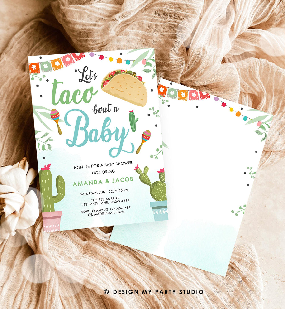 Editable Taco Bout a Baby Shower Invitation Boy Cactus Mexican Fiesta Baby Shower Taco Digital Download Evite Template Printable 0254