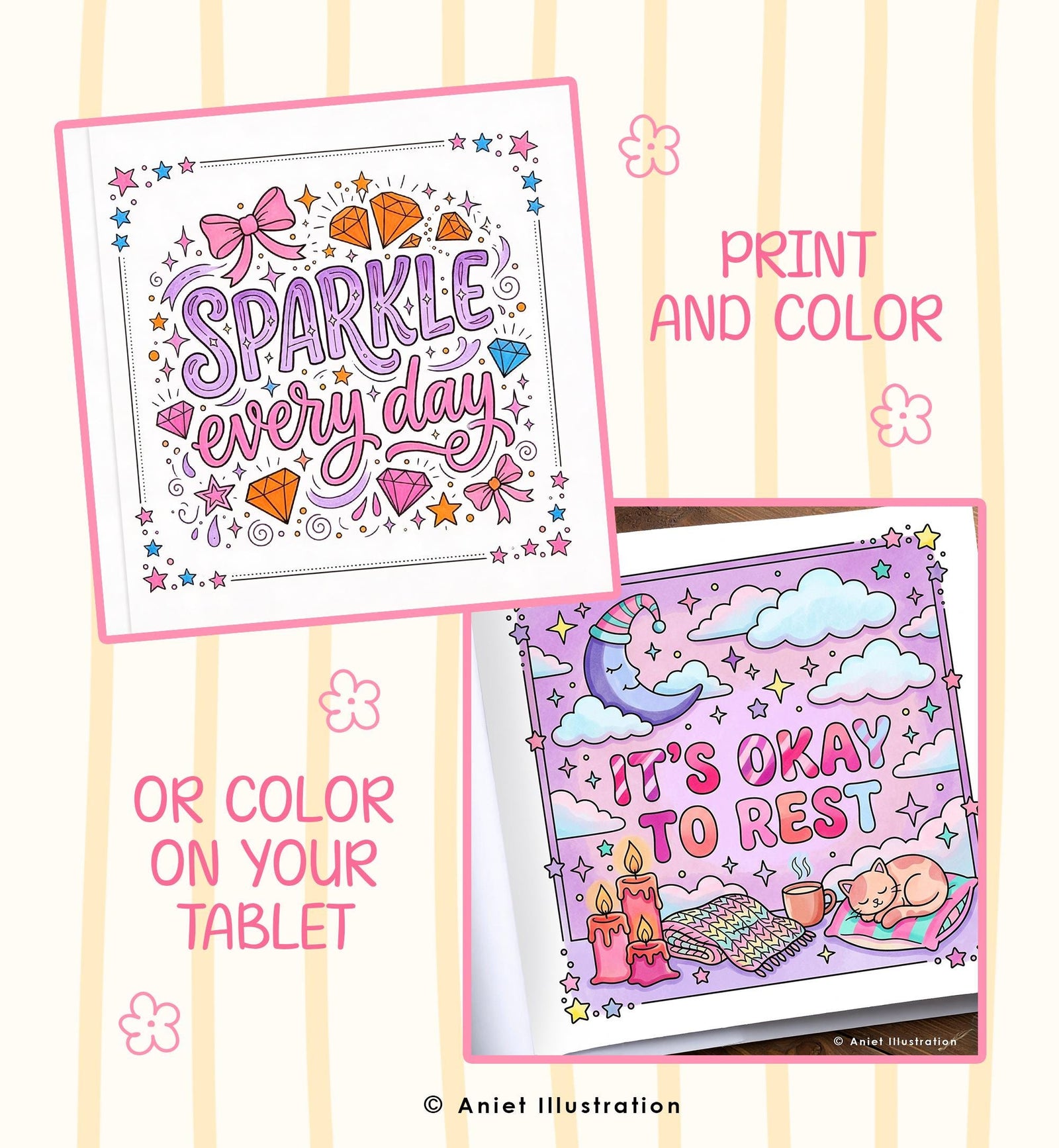 Affirmation Coloring Pages for Kids Teens Adults Stress Relief Inspirational 10 pages PDF Digital Coloring Printable Instant Download 0547